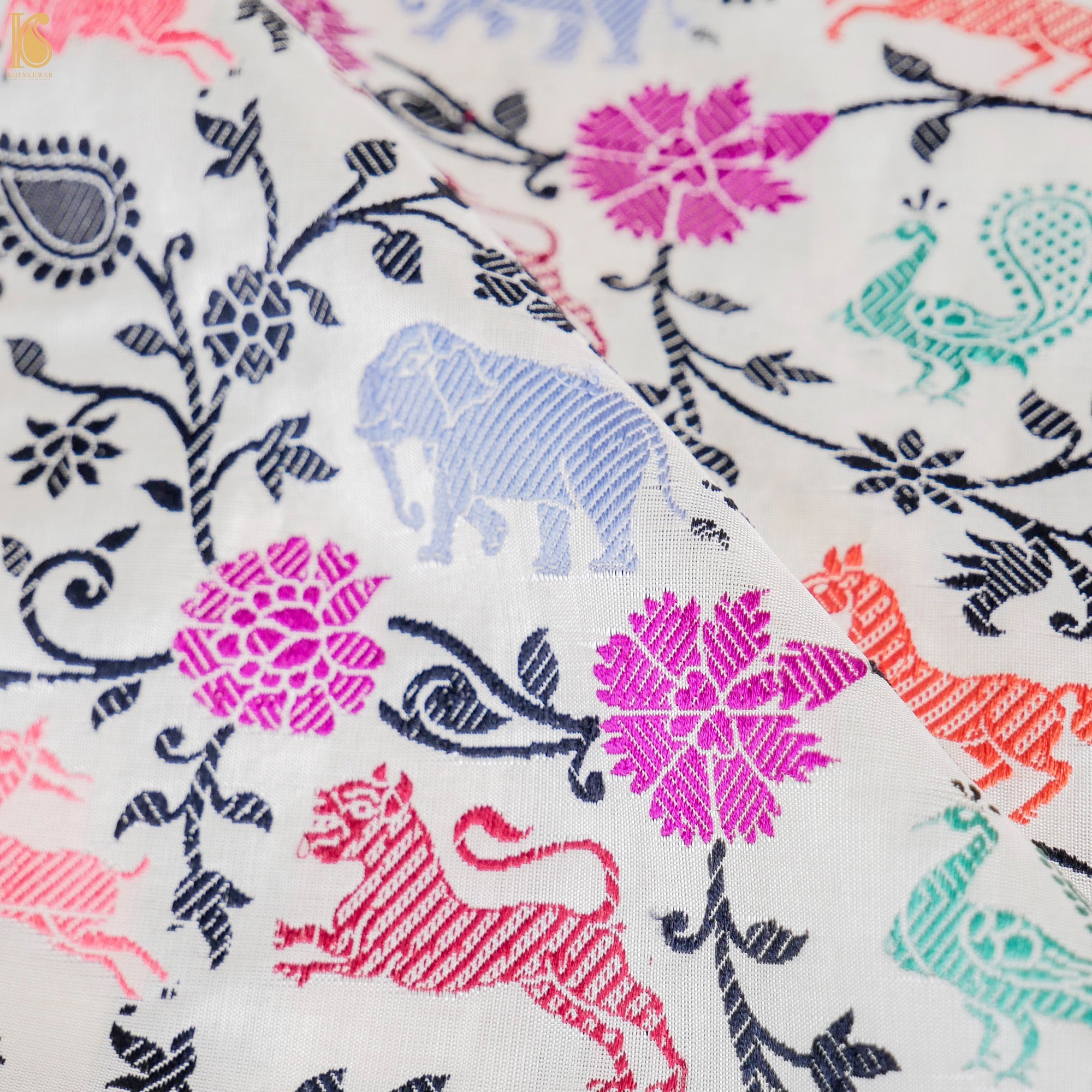 Handloom Katan Silk Kadwa Resham Shikargah Banarasi Saree - Khinkhwab