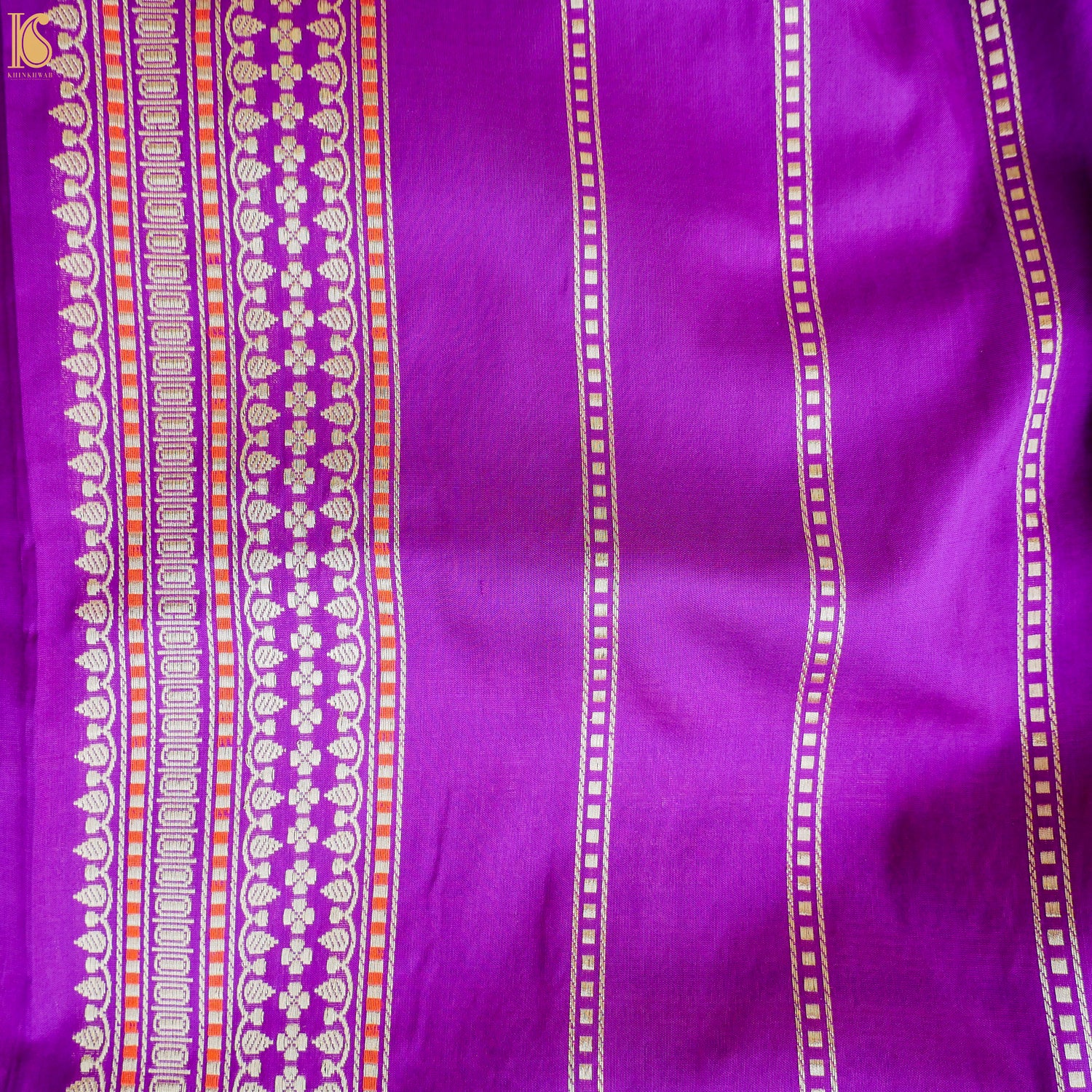 Handloom Banarasi Kora by Tissue Kadwa Green White Saree - Khinkhwab