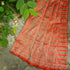 Cinnabar Orange Pure Katan Silk Handloom Banarasi Jamawar Tanchoi Saree - Khinkhwab