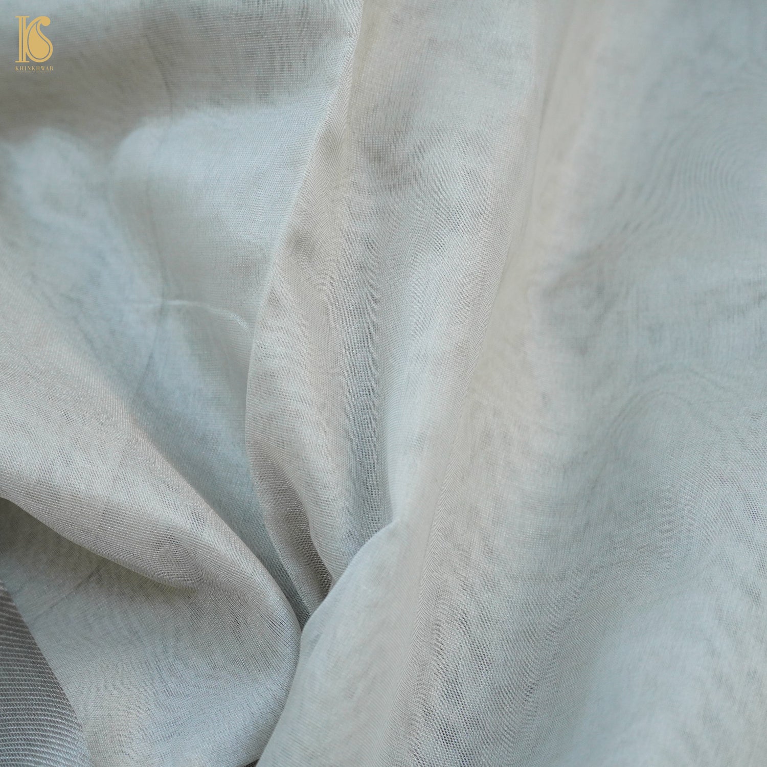 Silver Pure Tissue Silk Handwoven Banarasi Saree - Khinkhwab