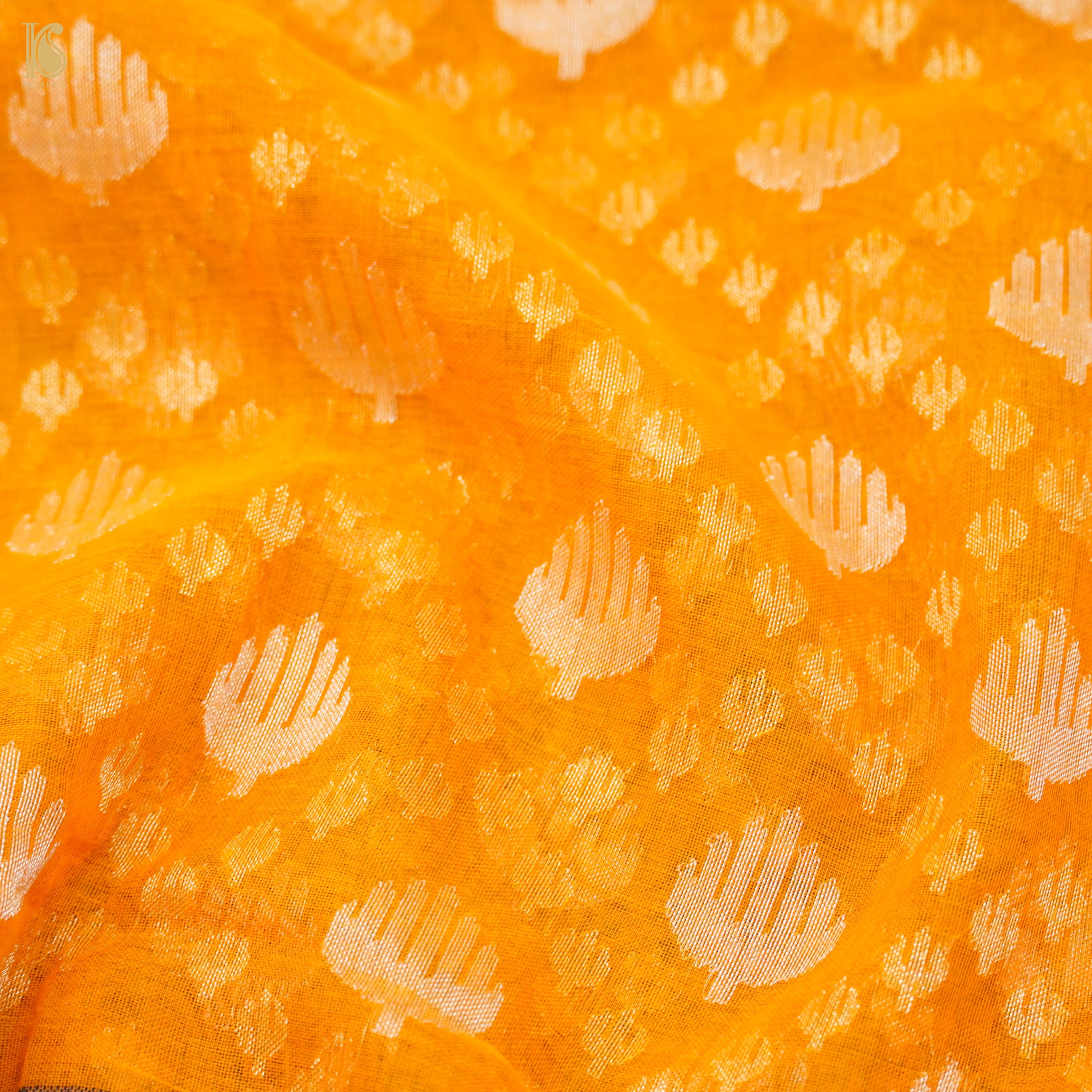 Pitambari Pure Cotton Real Silver Zari Handloom Banarasi Dupatta - Khinkhwab