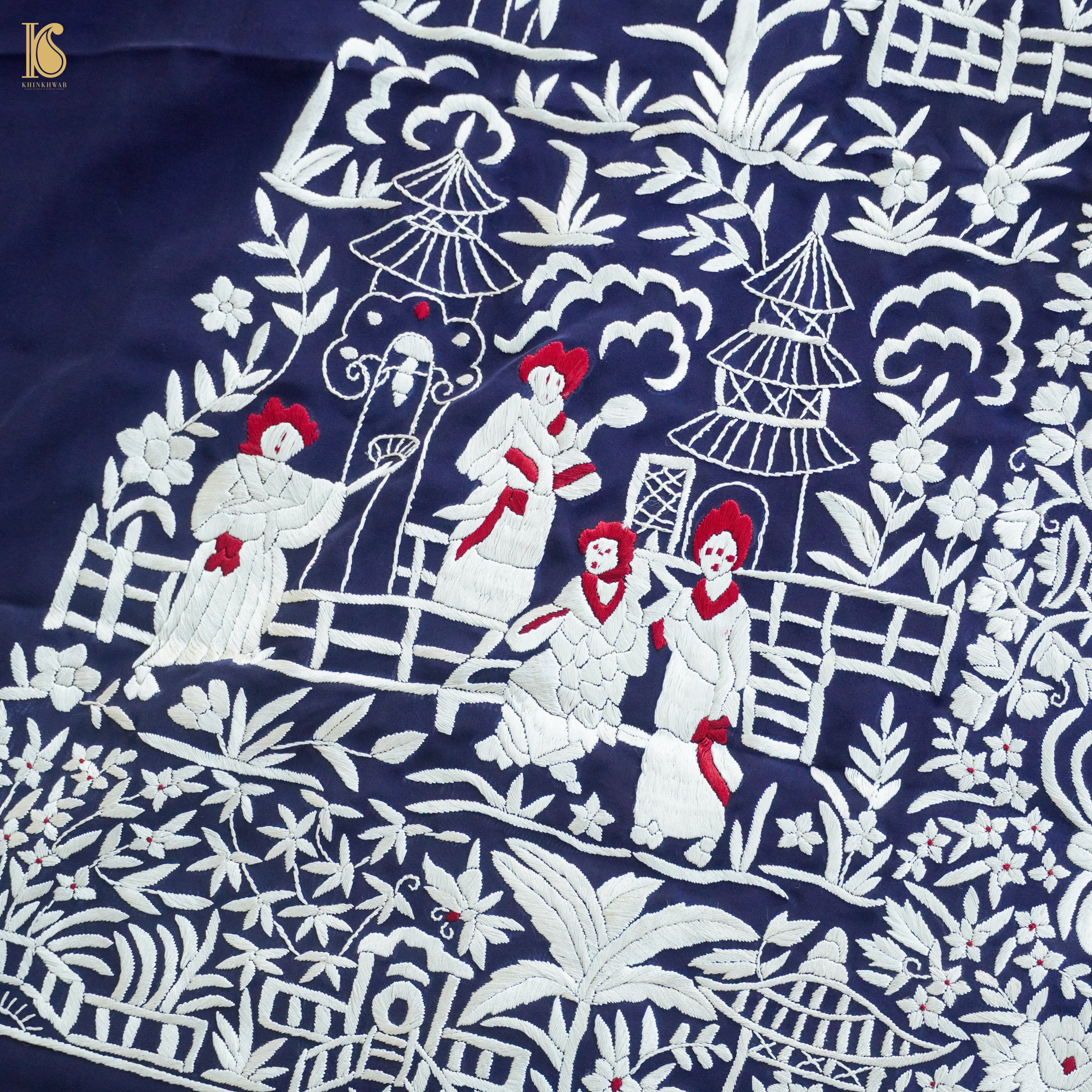Parsi Gara Pure Crepe Jacket Fabric