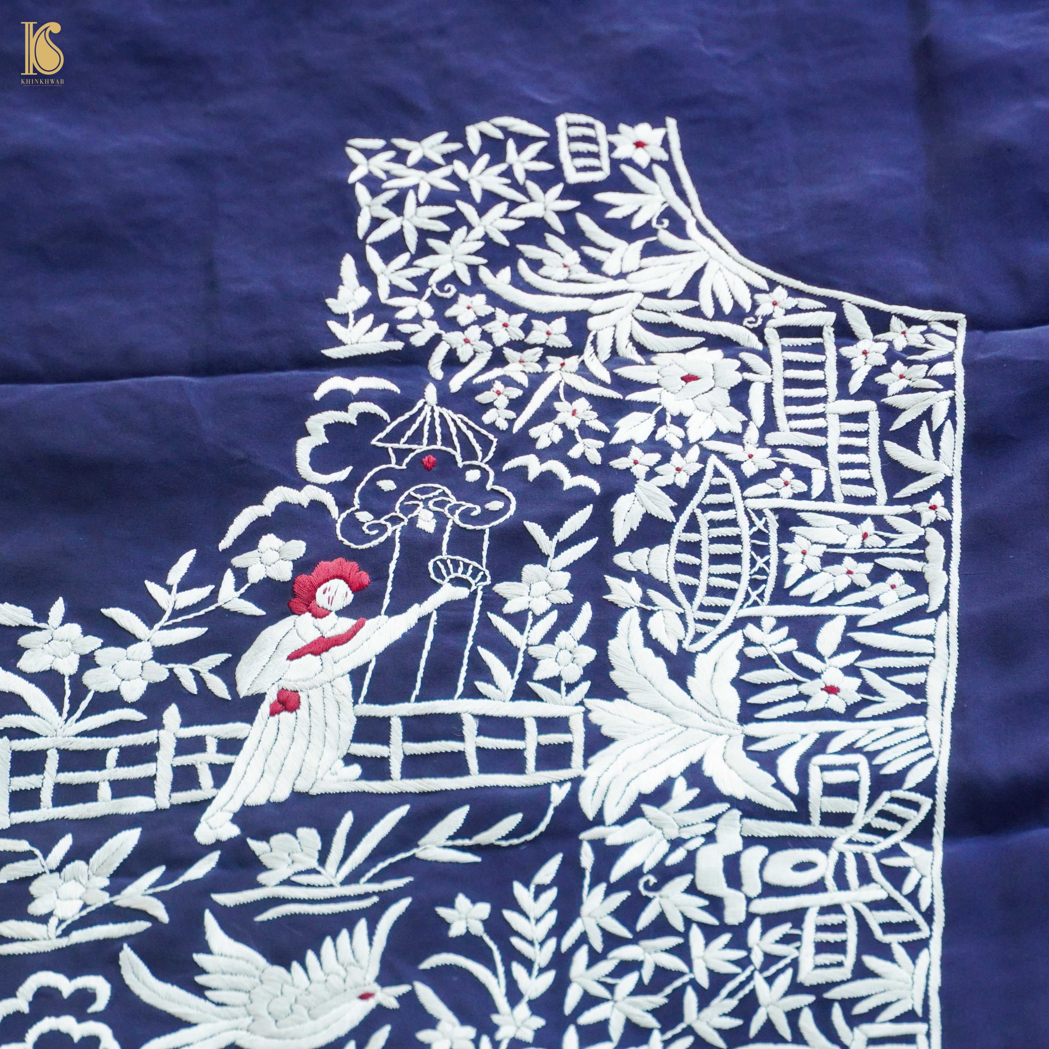 Parsi Gara Pure Crepe Jacket Fabric