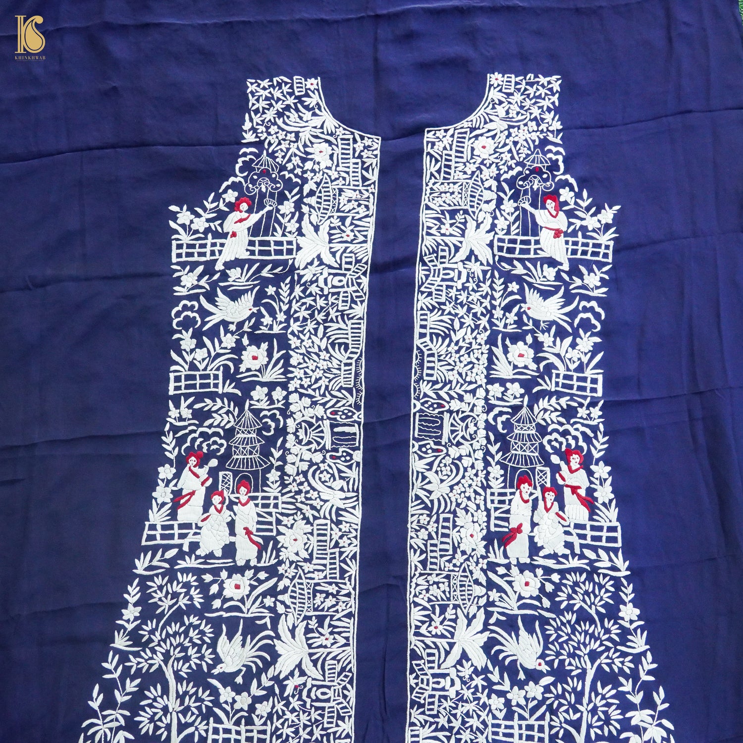 Parsi Gara Pure Crepe Jacket Fabric