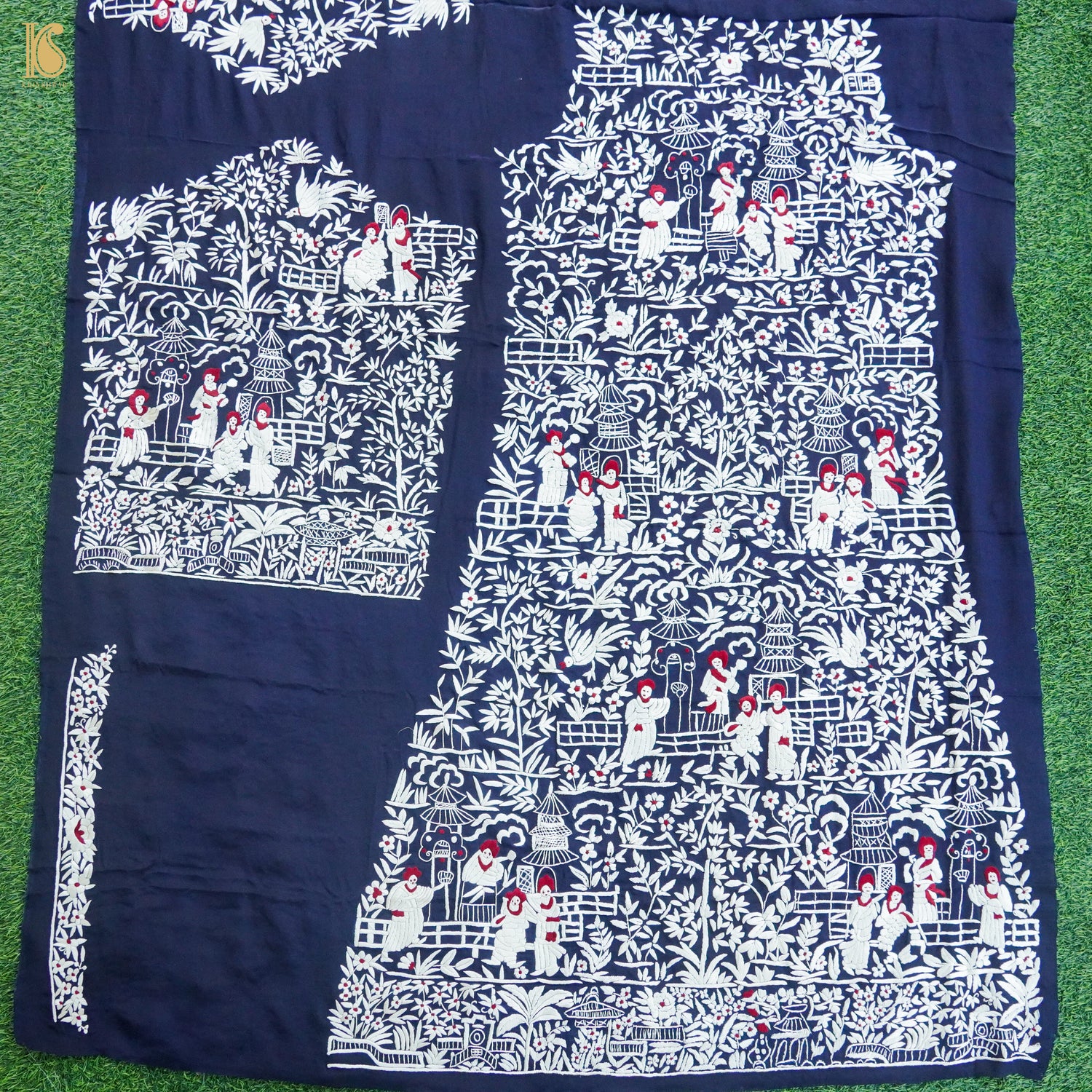 Parsi Gara Pure Crepe Jacket Fabric