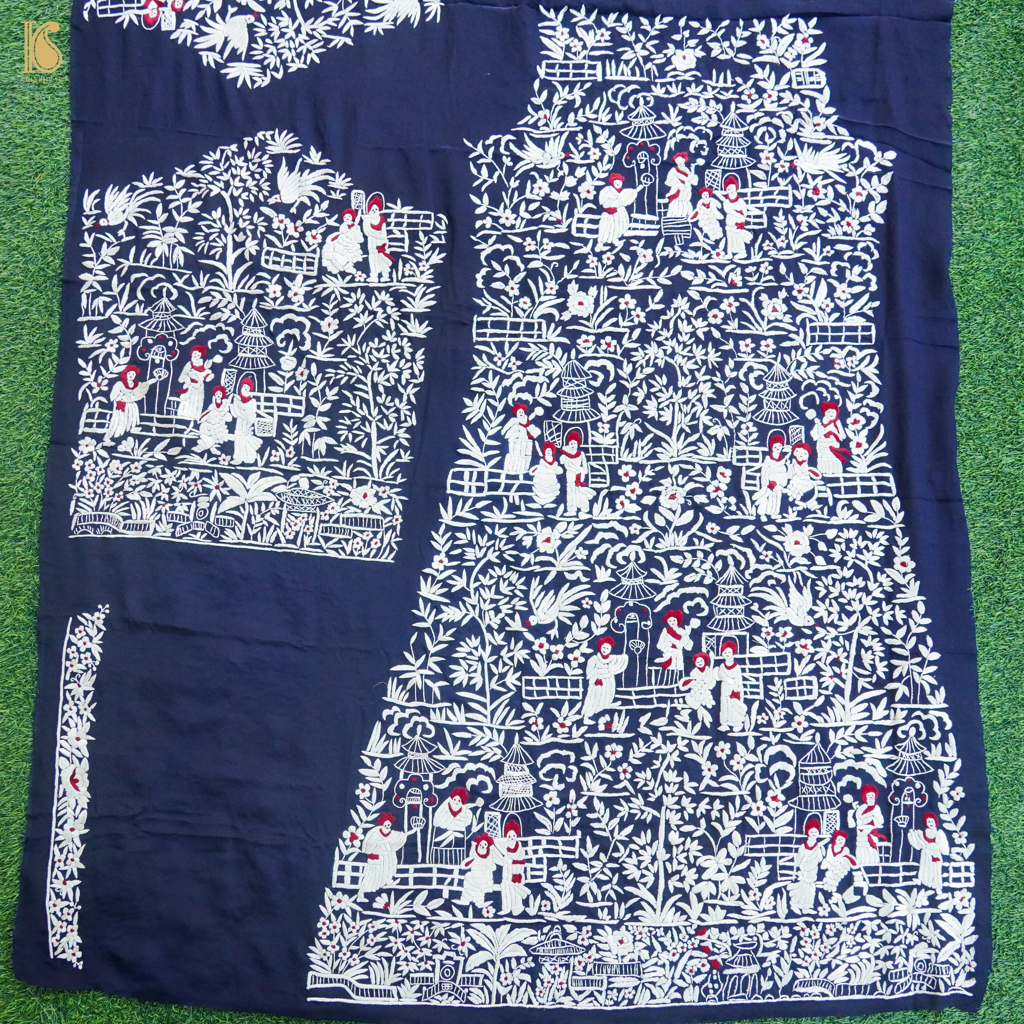 Parsi Gara Pure Crepe Jacket Fabric