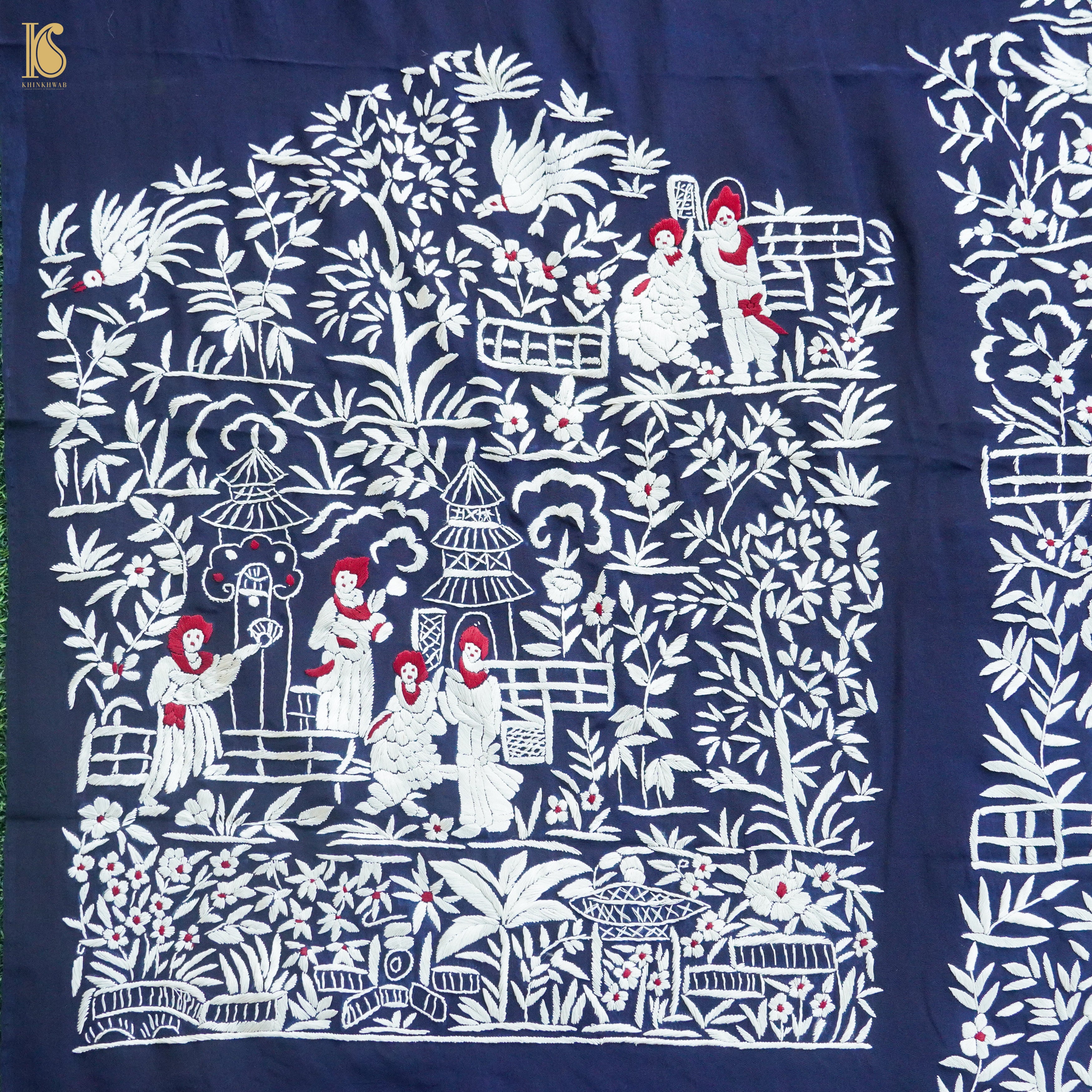 Parsi Gara Pure Crepe Jacket Fabric