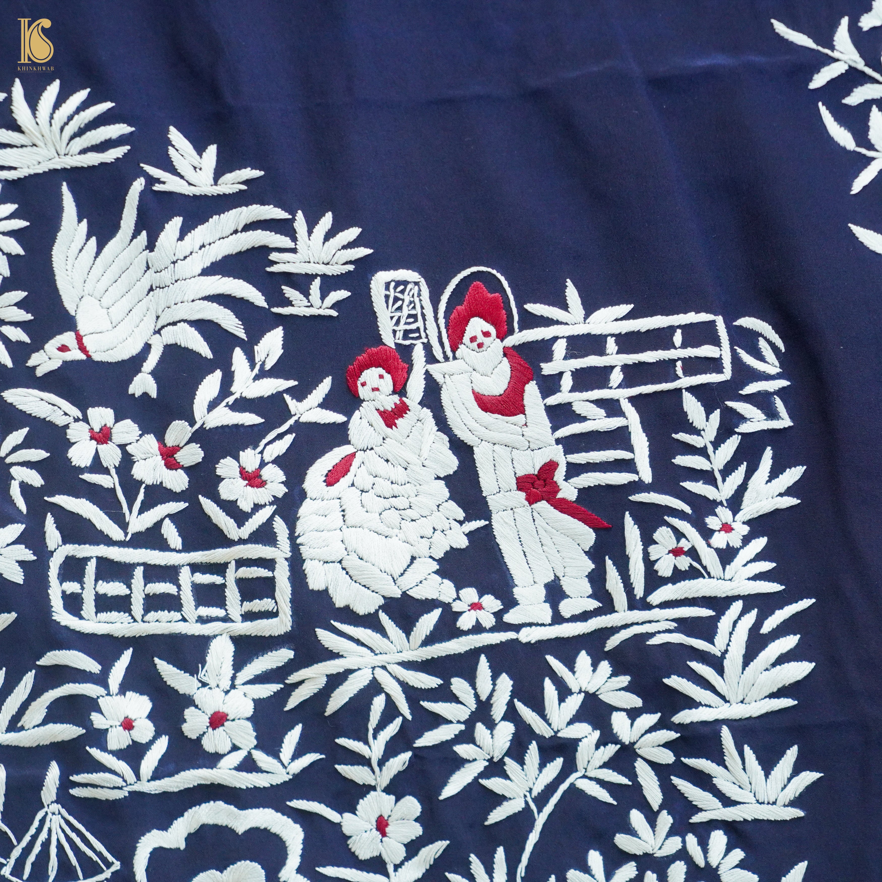 Parsi Gara Pure Crepe Jacket Fabric