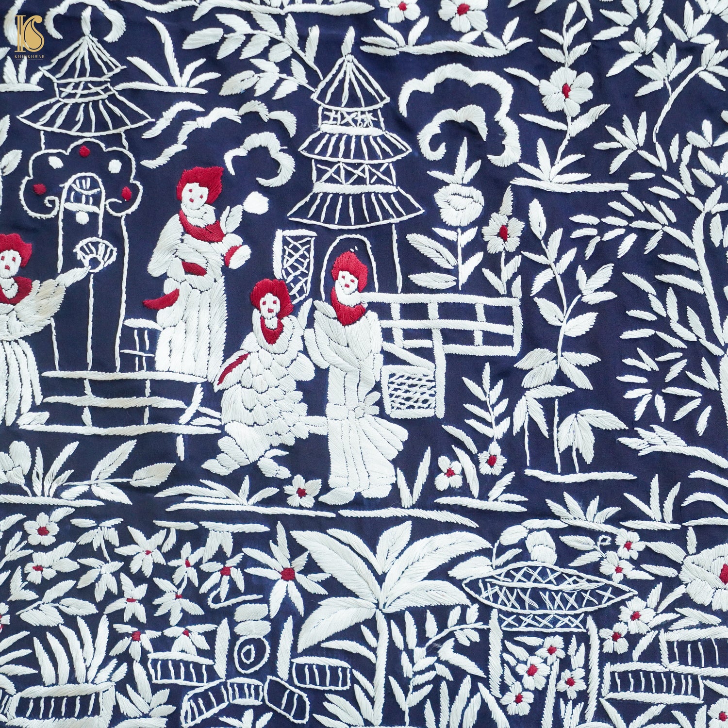 Parsi Gara Pure Crepe Jacket Fabric