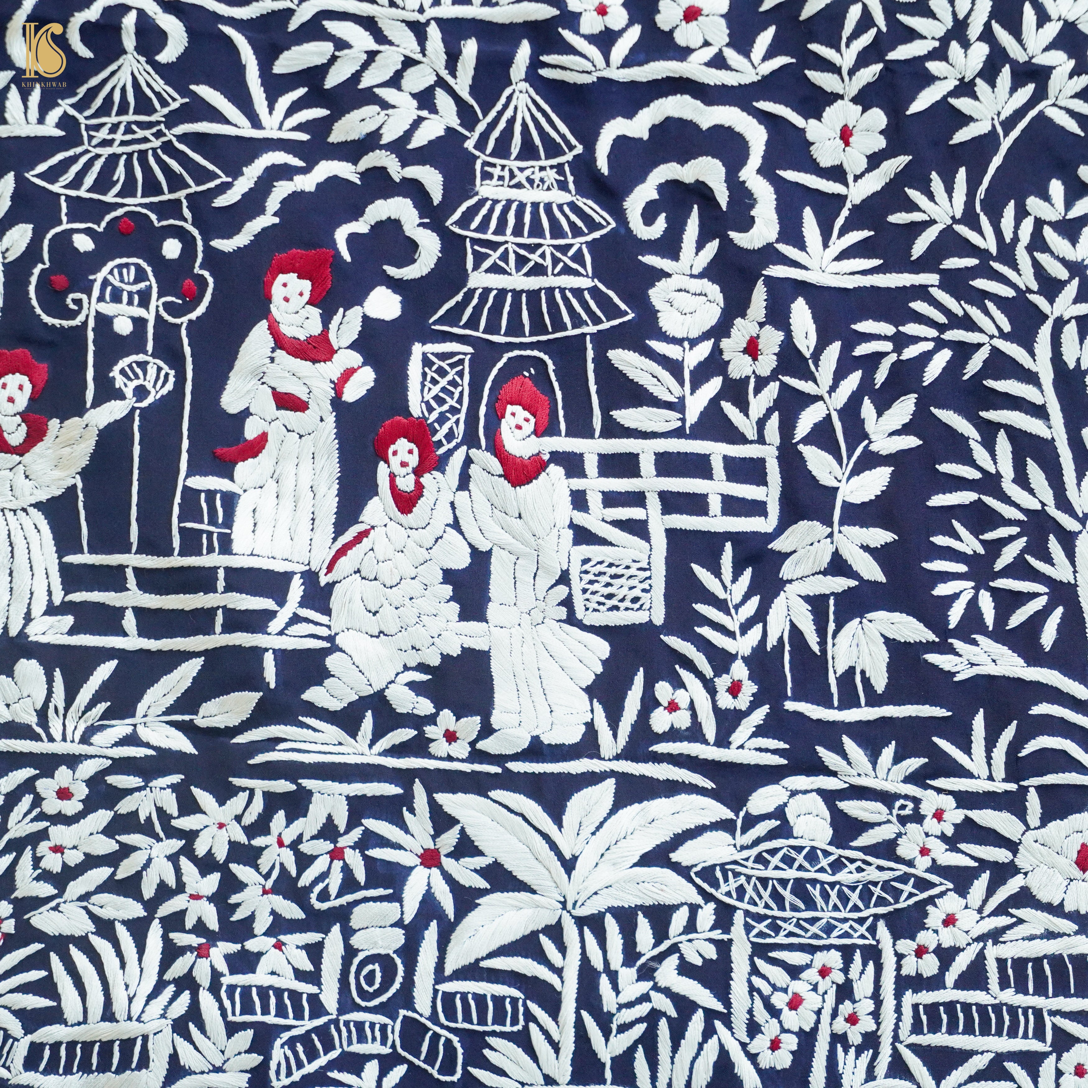 Parsi Gara Pure Crepe Jacket Fabric