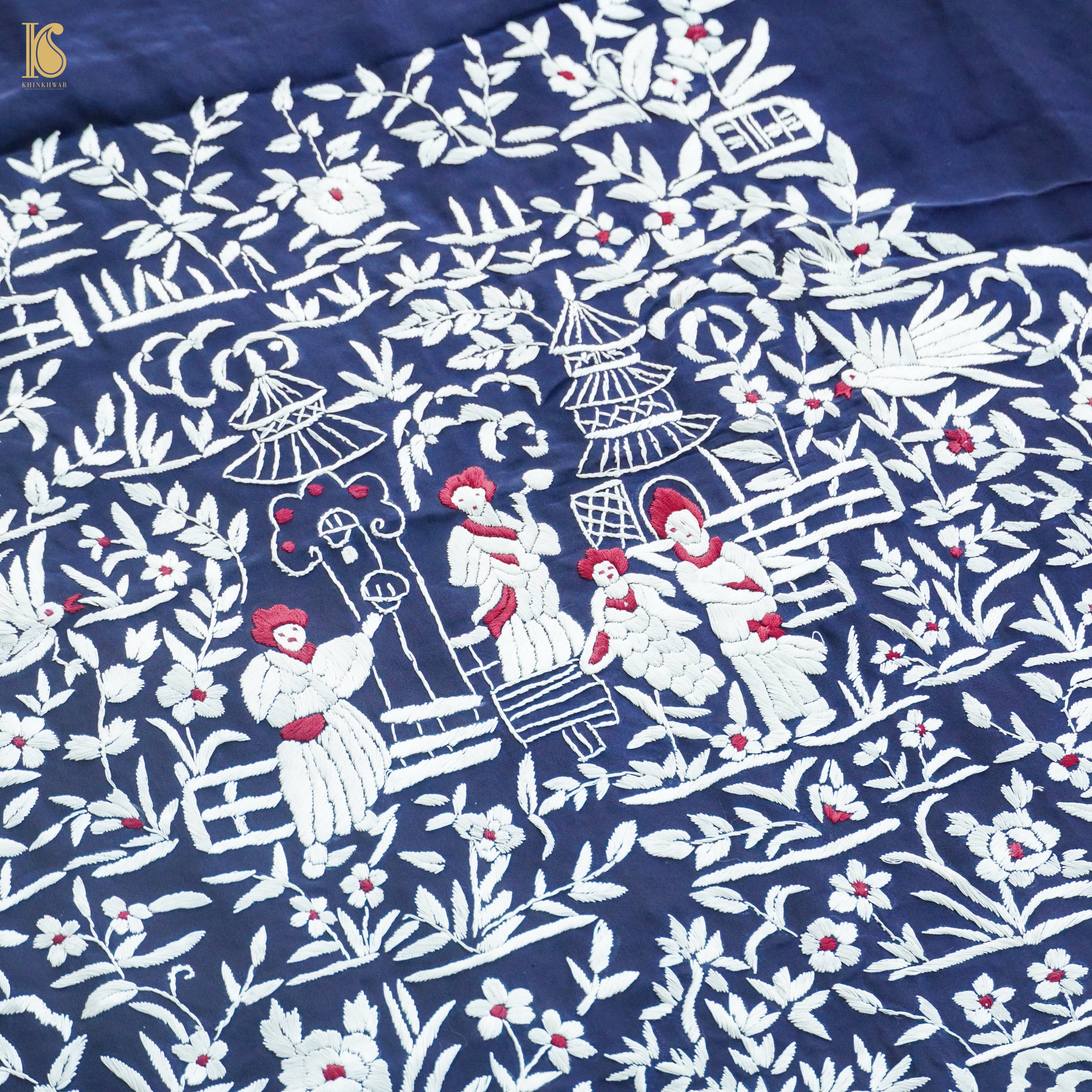 Parsi Gara Pure Crepe Jacket Fabric
