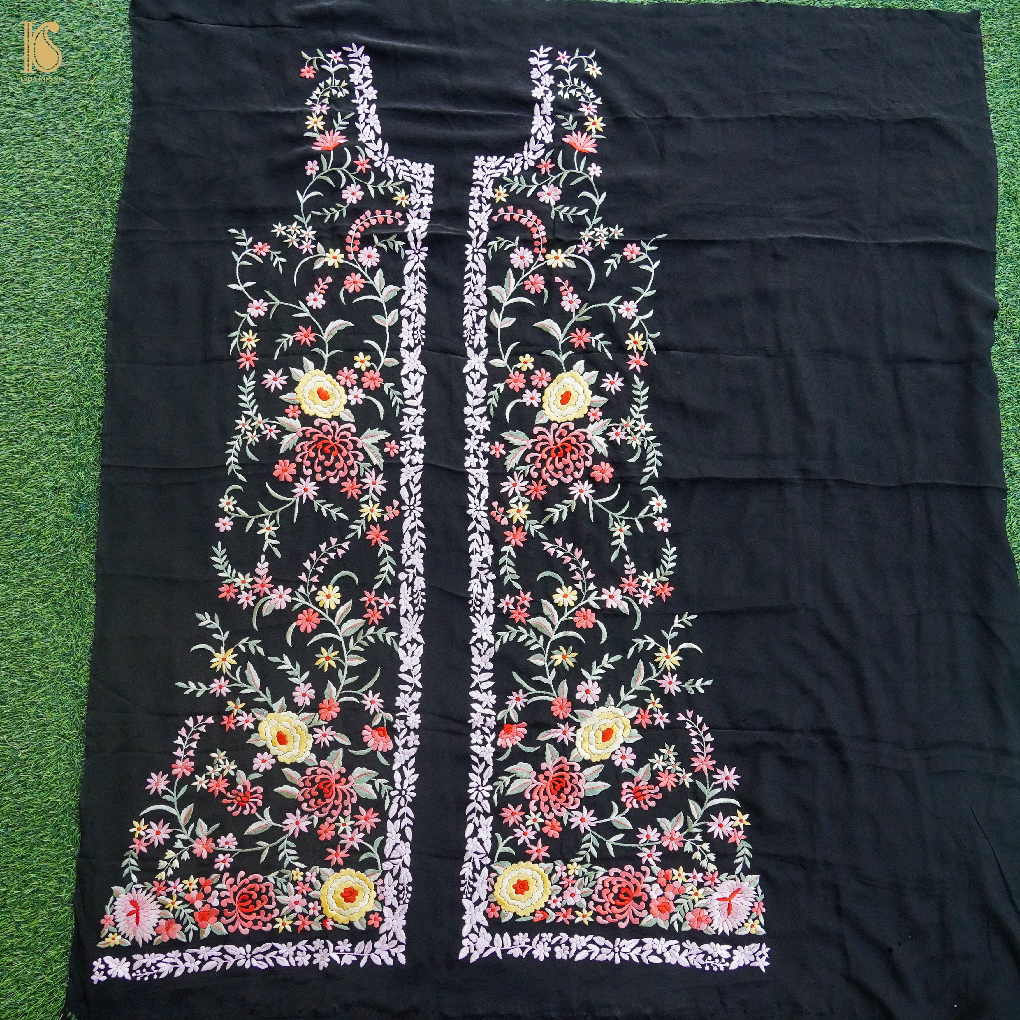 Parsi Gara Pure Crepe Jacket Fabric