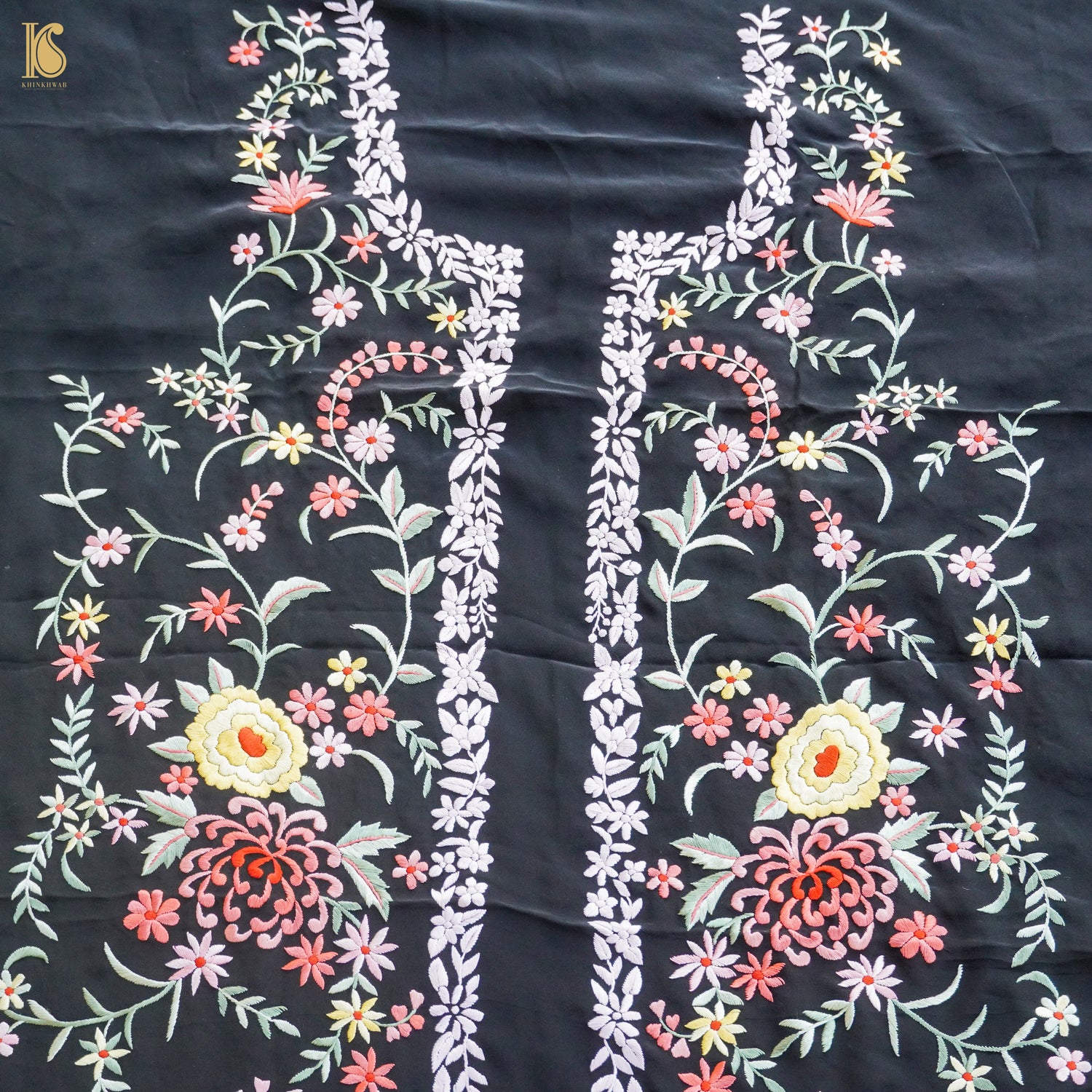Parsi Gara Pure Crepe Jacket Fabric