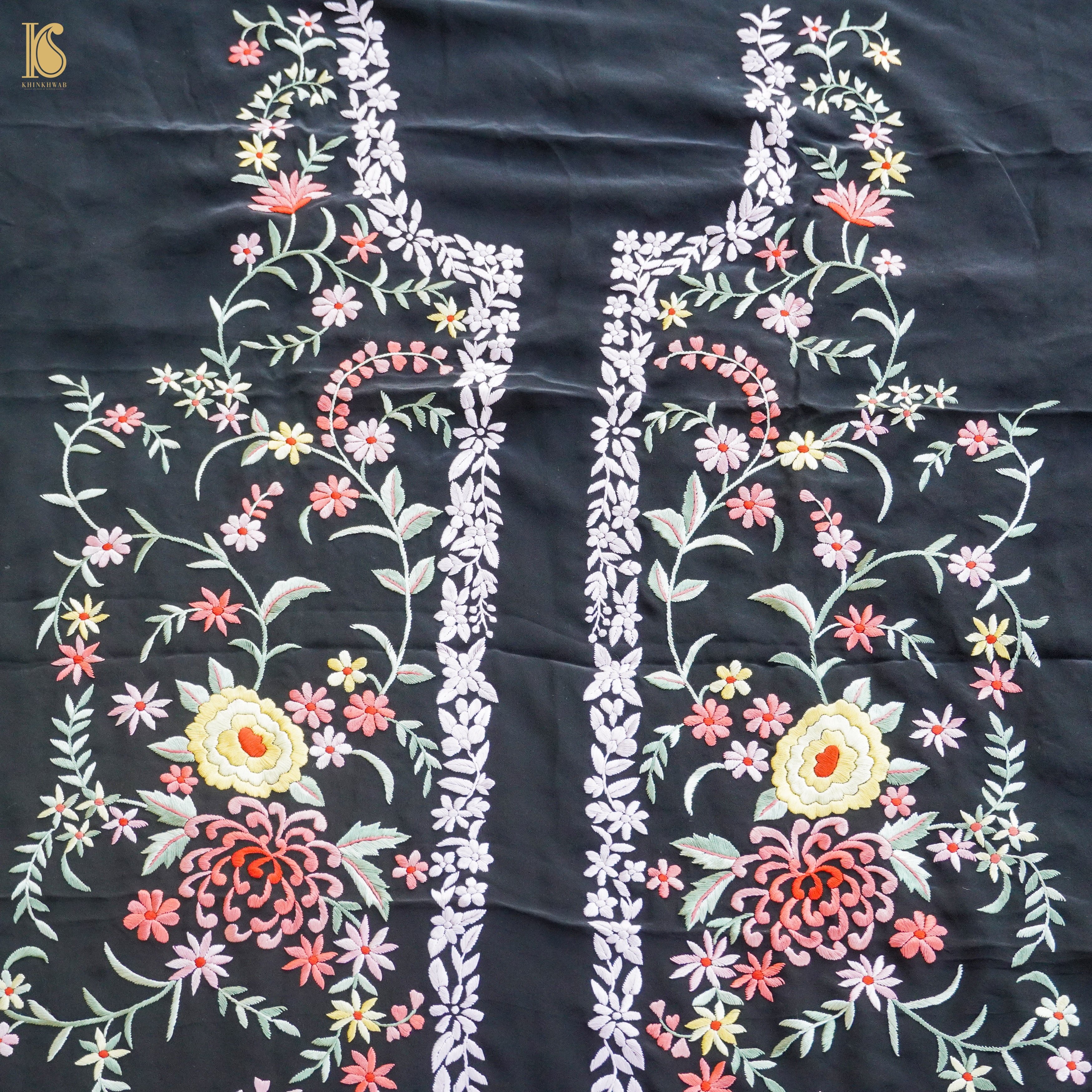 Parsi Gara Pure Crepe Jacket Fabric