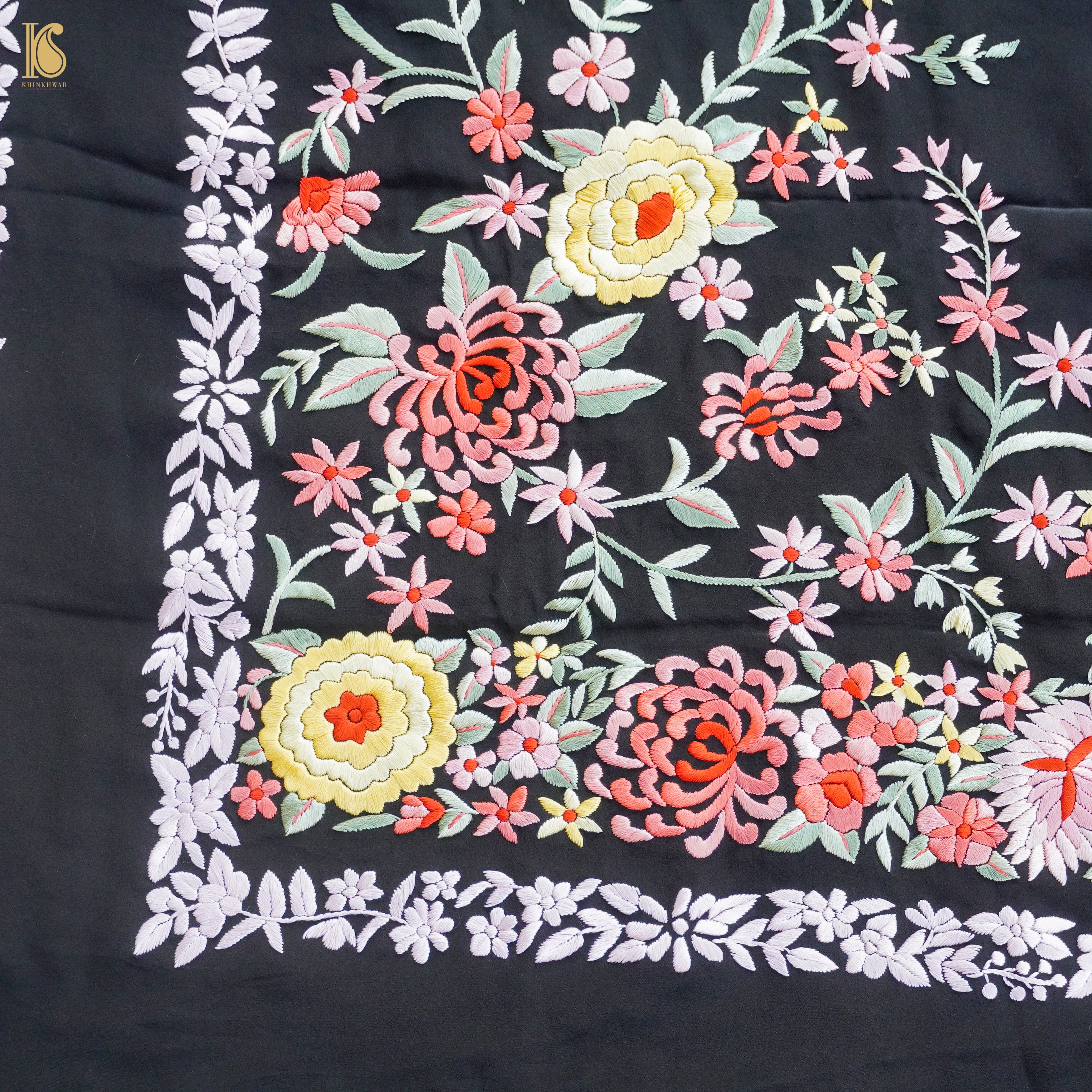 Parsi Gara Pure Crepe Jacket Fabric