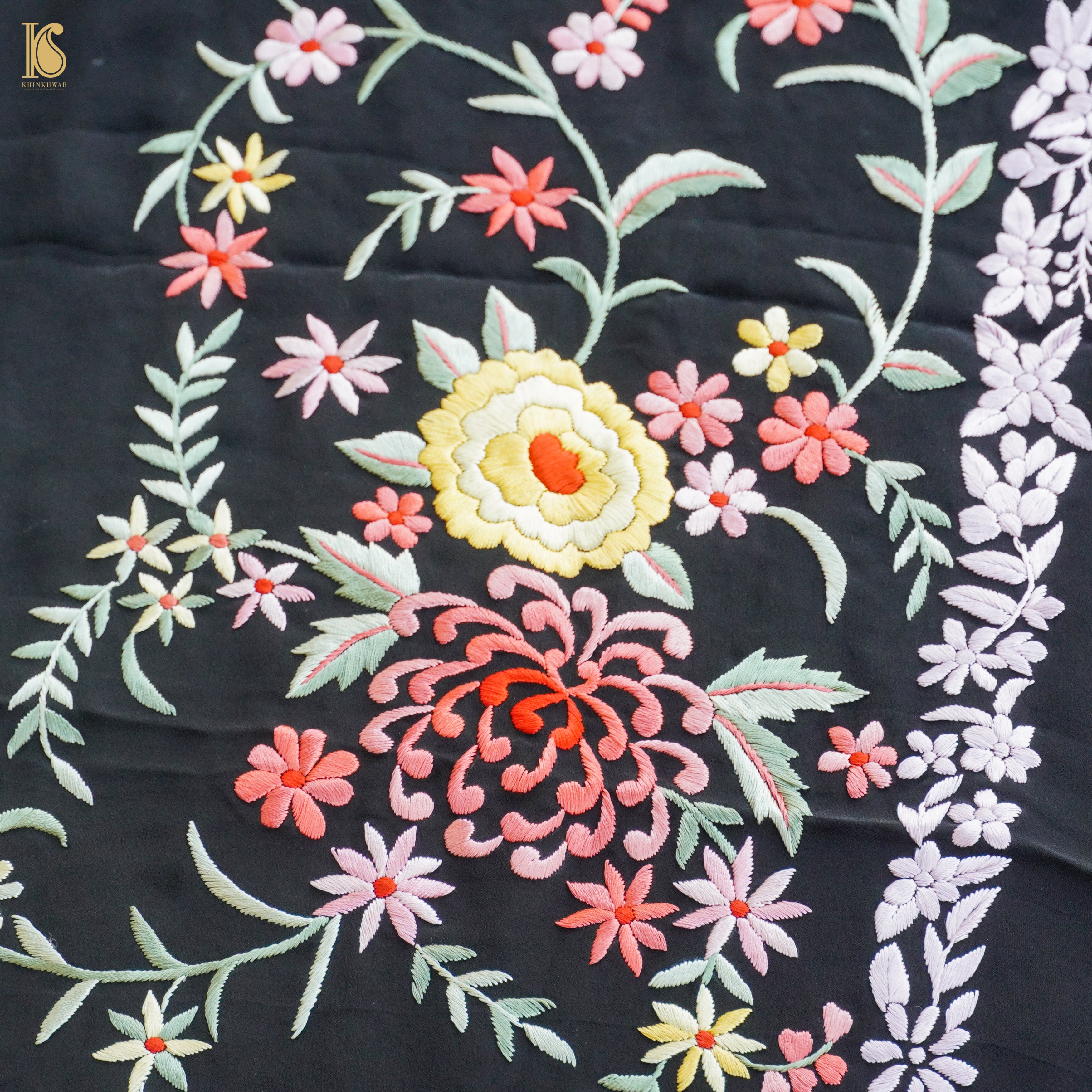Parsi Gara Pure Crepe Jacket Fabric
