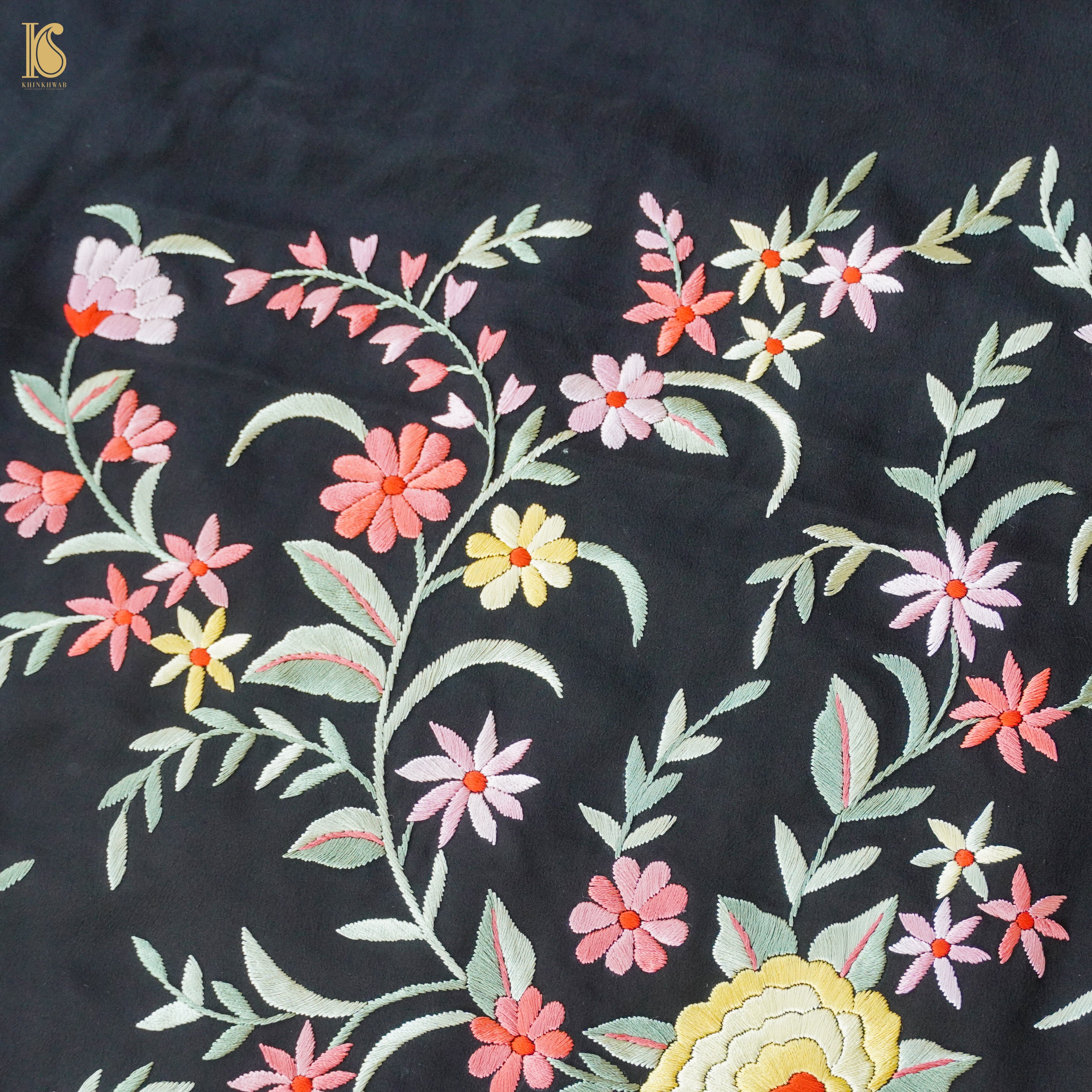 Parsi Gara Pure Crepe Jacket Fabric