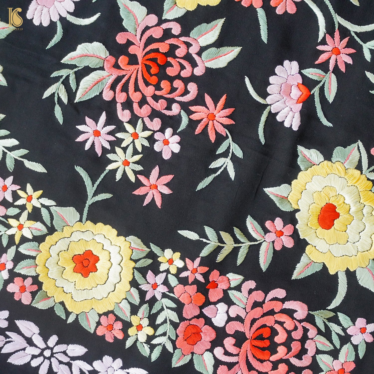 Parsi Gara Pure Crepe Jacket Fabric