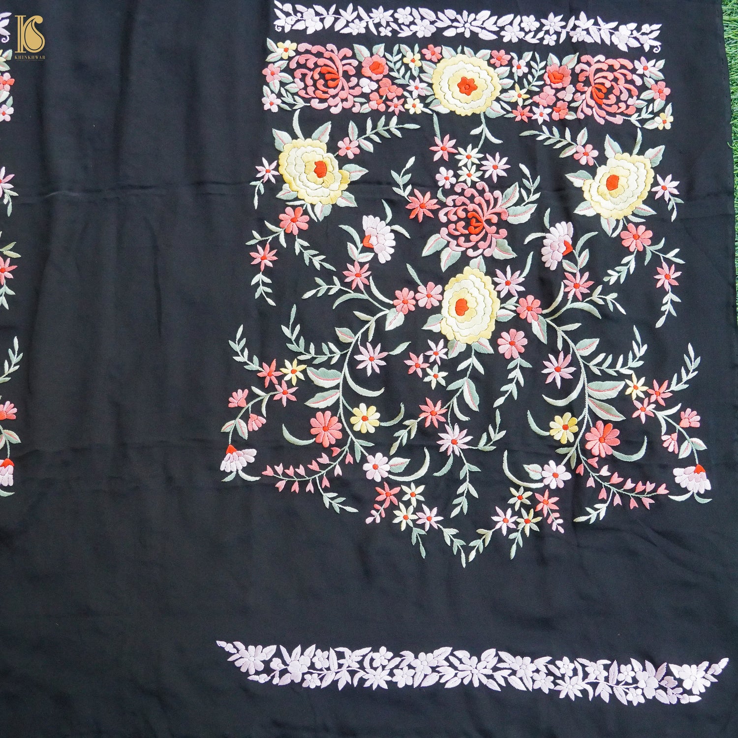 Parsi Gara Pure Crepe Jacket Fabric