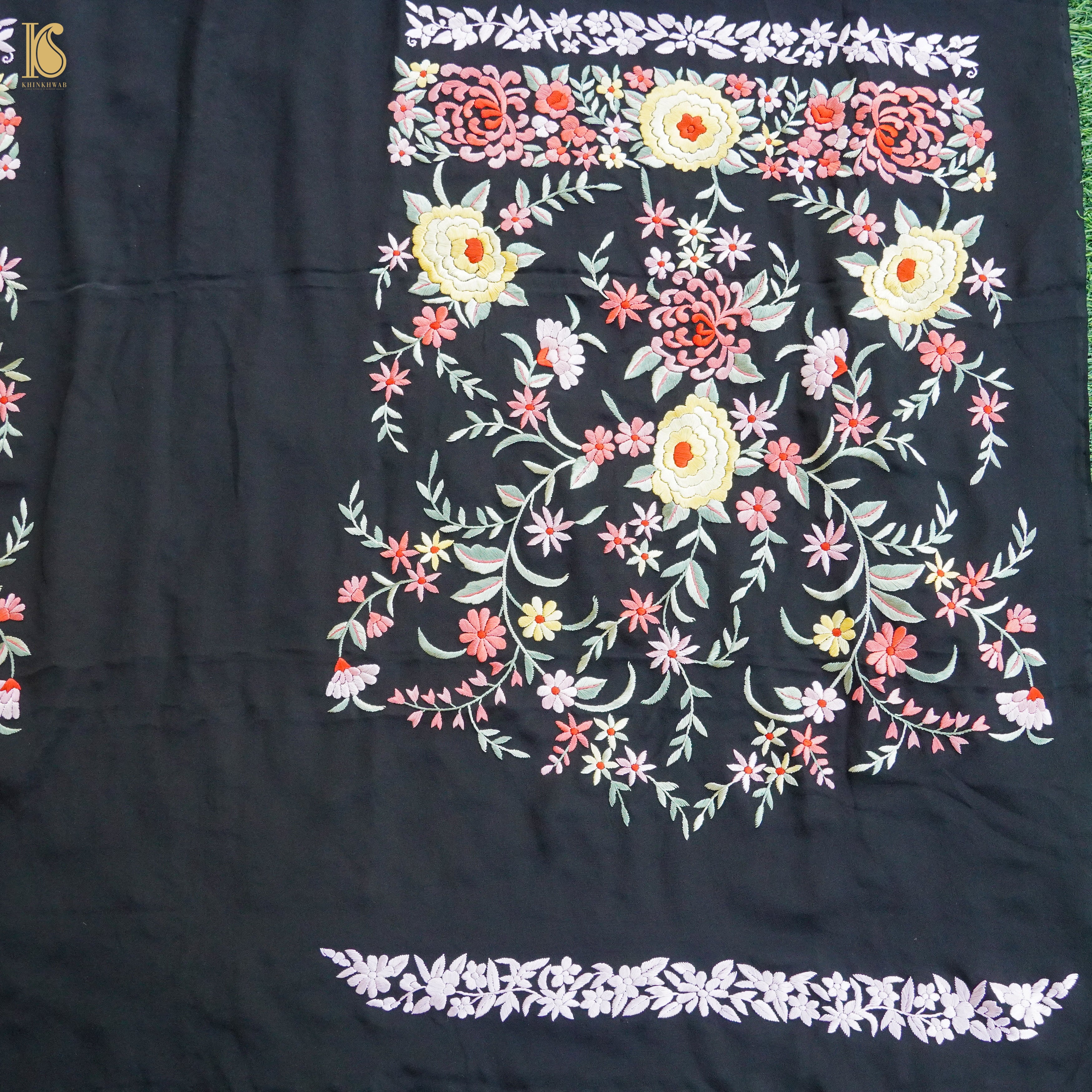 Parsi Gara Pure Crepe Jacket Fabric
