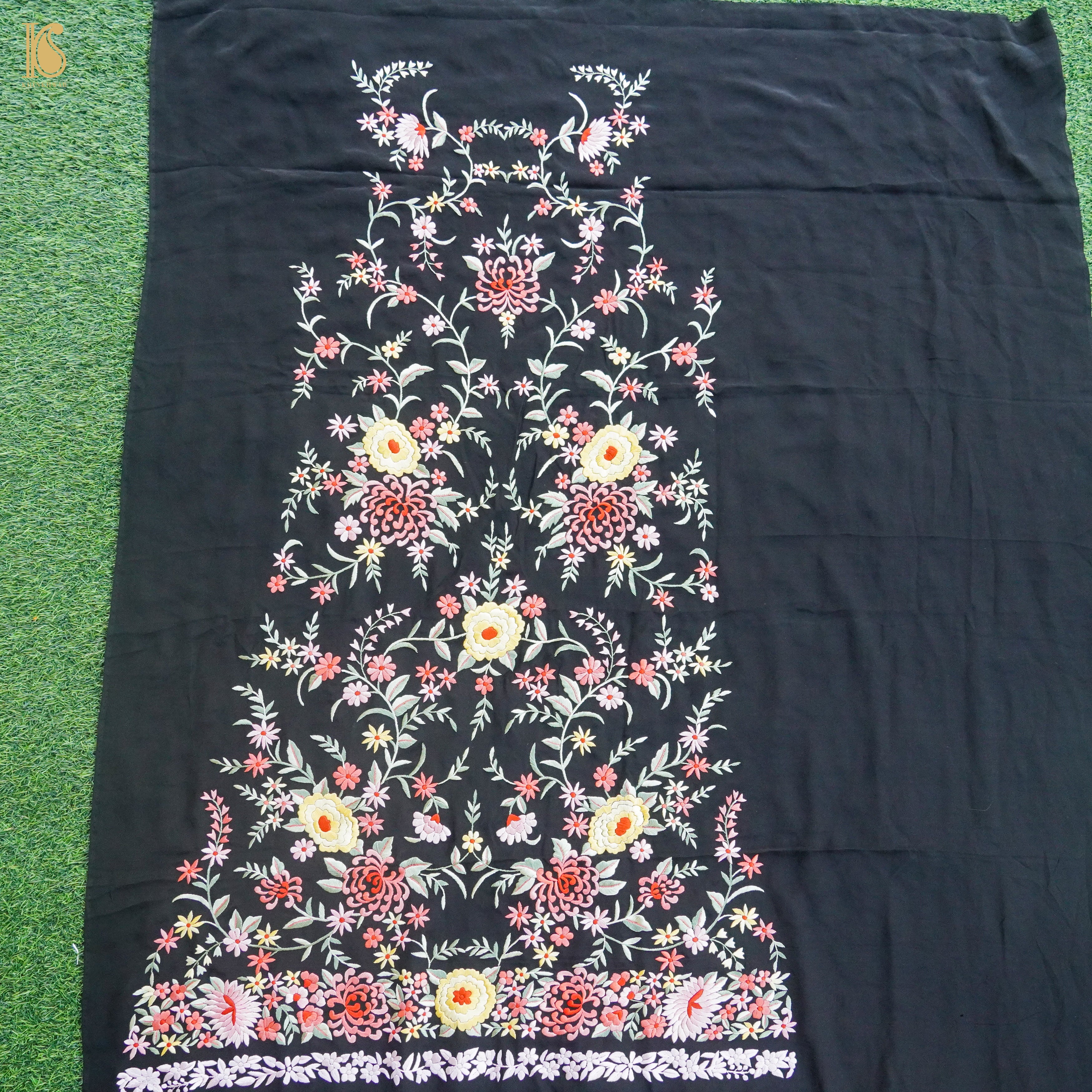 Parsi Gara Pure Crepe Jacket Fabric