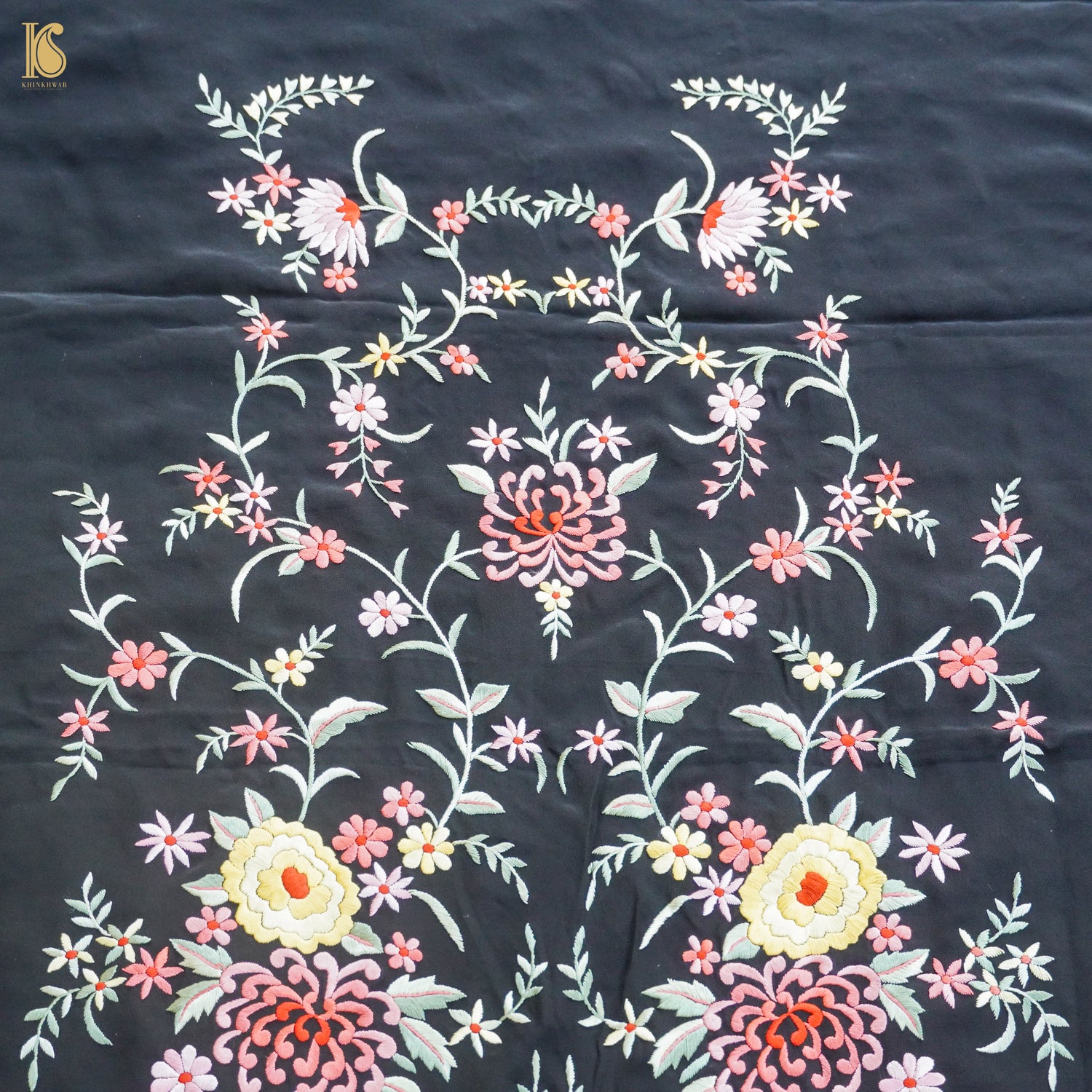 Parsi Gara Pure Crepe Jacket Fabric