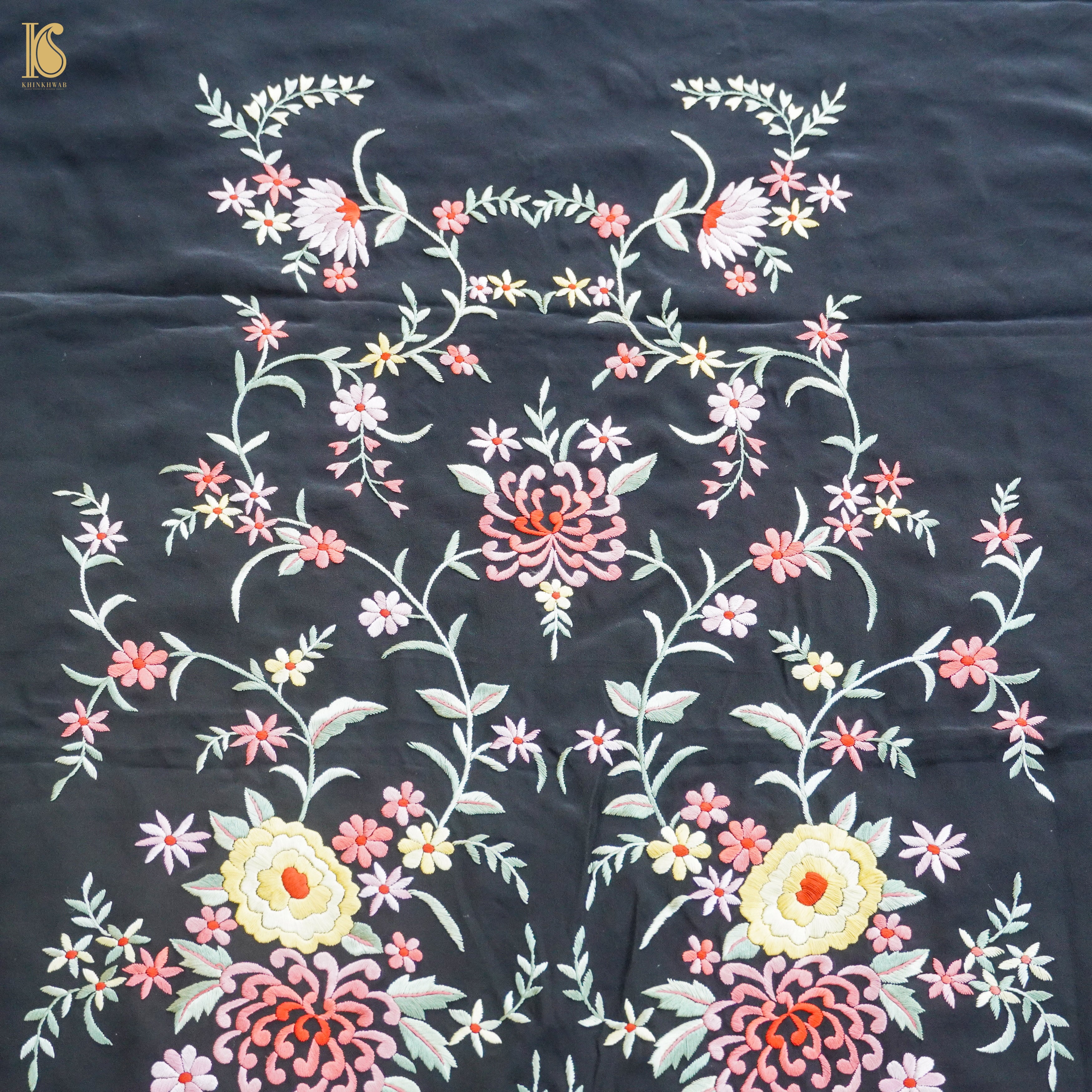 Parsi Gara Pure Crepe Jacket Fabric