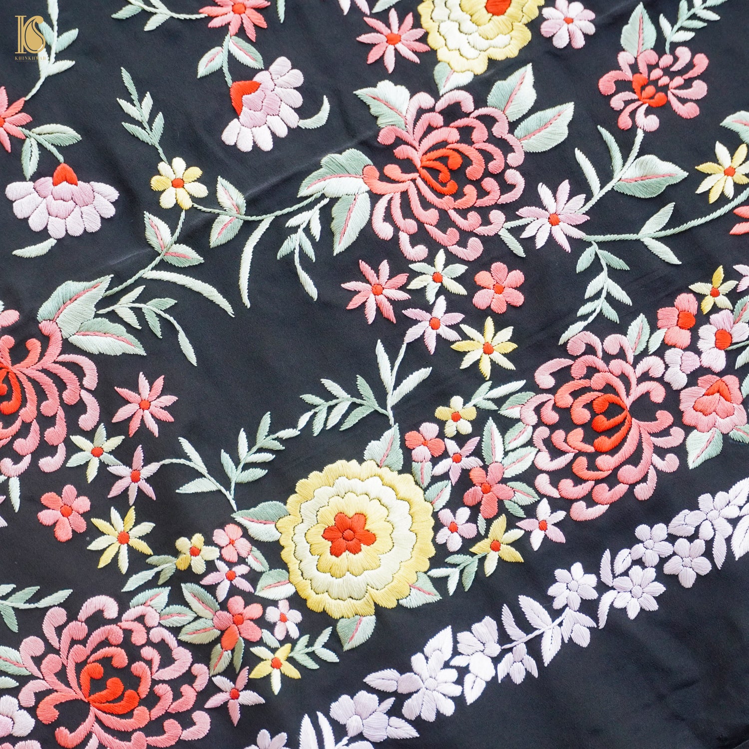 Parsi Gara Pure Crepe Jacket Fabric
