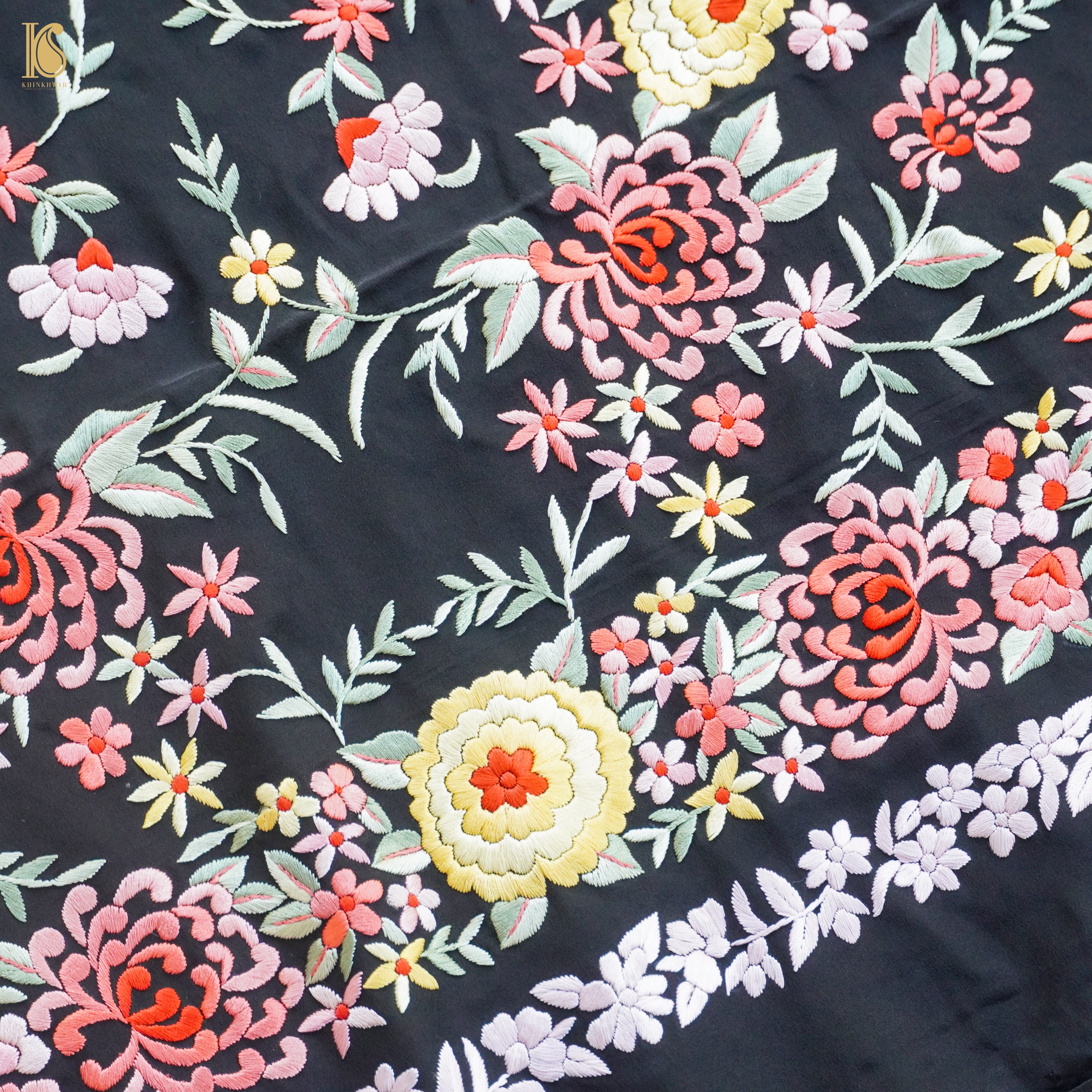 Parsi Gara Pure Crepe Jacket Fabric