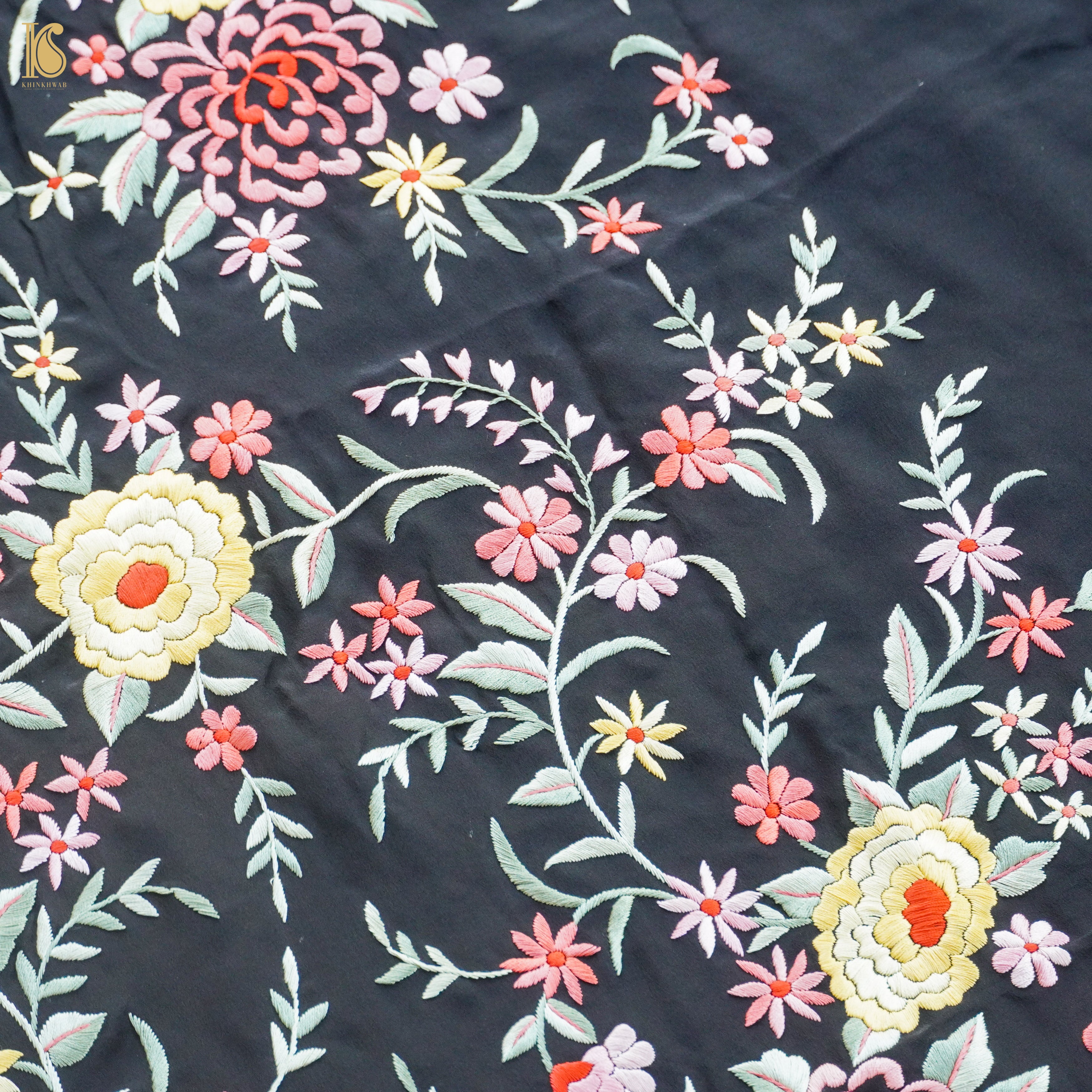 Parsi Gara Pure Crepe Jacket Fabric
