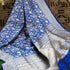 Egyptian Blue Pure Katan Silk Handwoven Banarasi Shikargah Dupatta - Khinkhwab