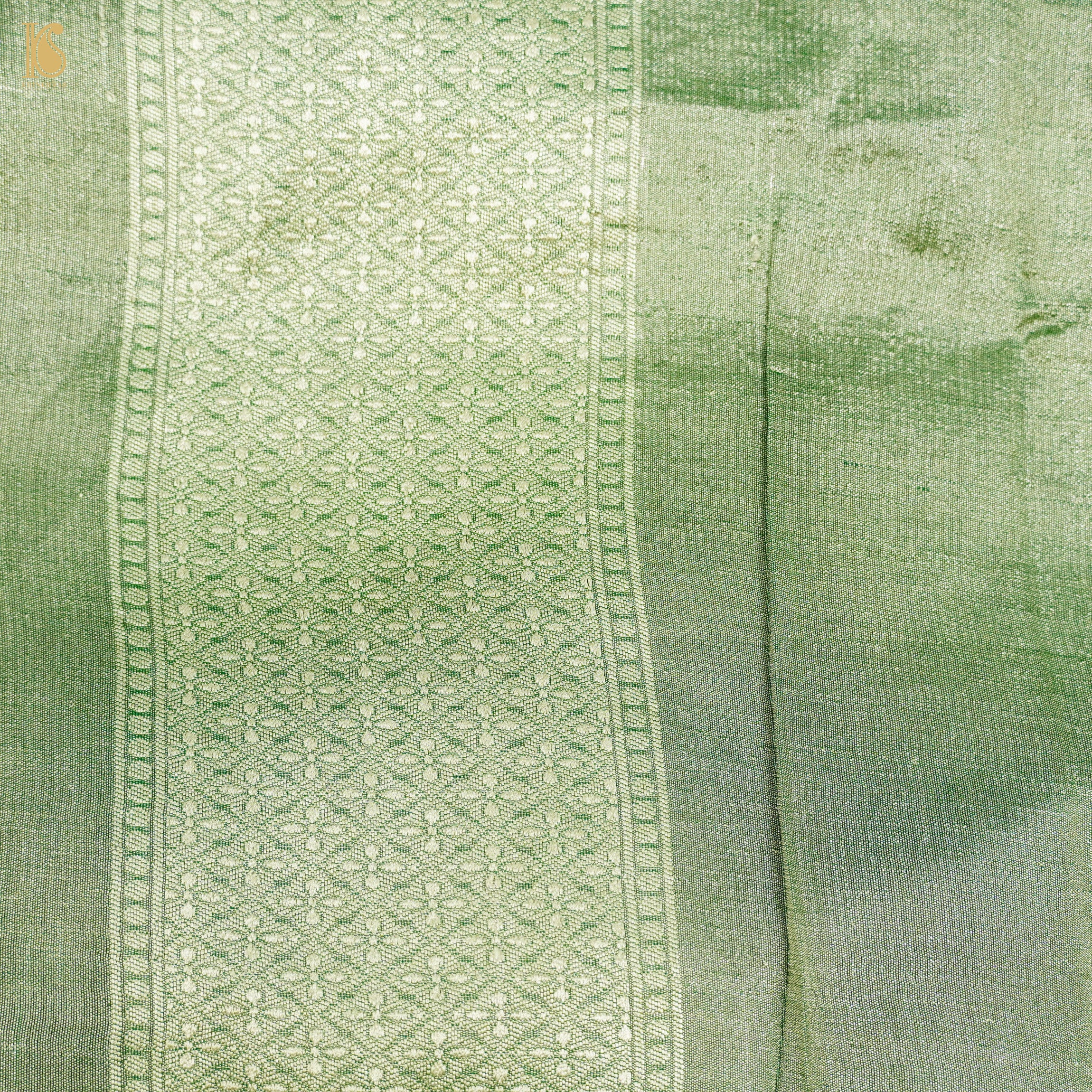 Gold Handloom Tissue Silk Banarasi Kadwa Saree - Khinkhwab