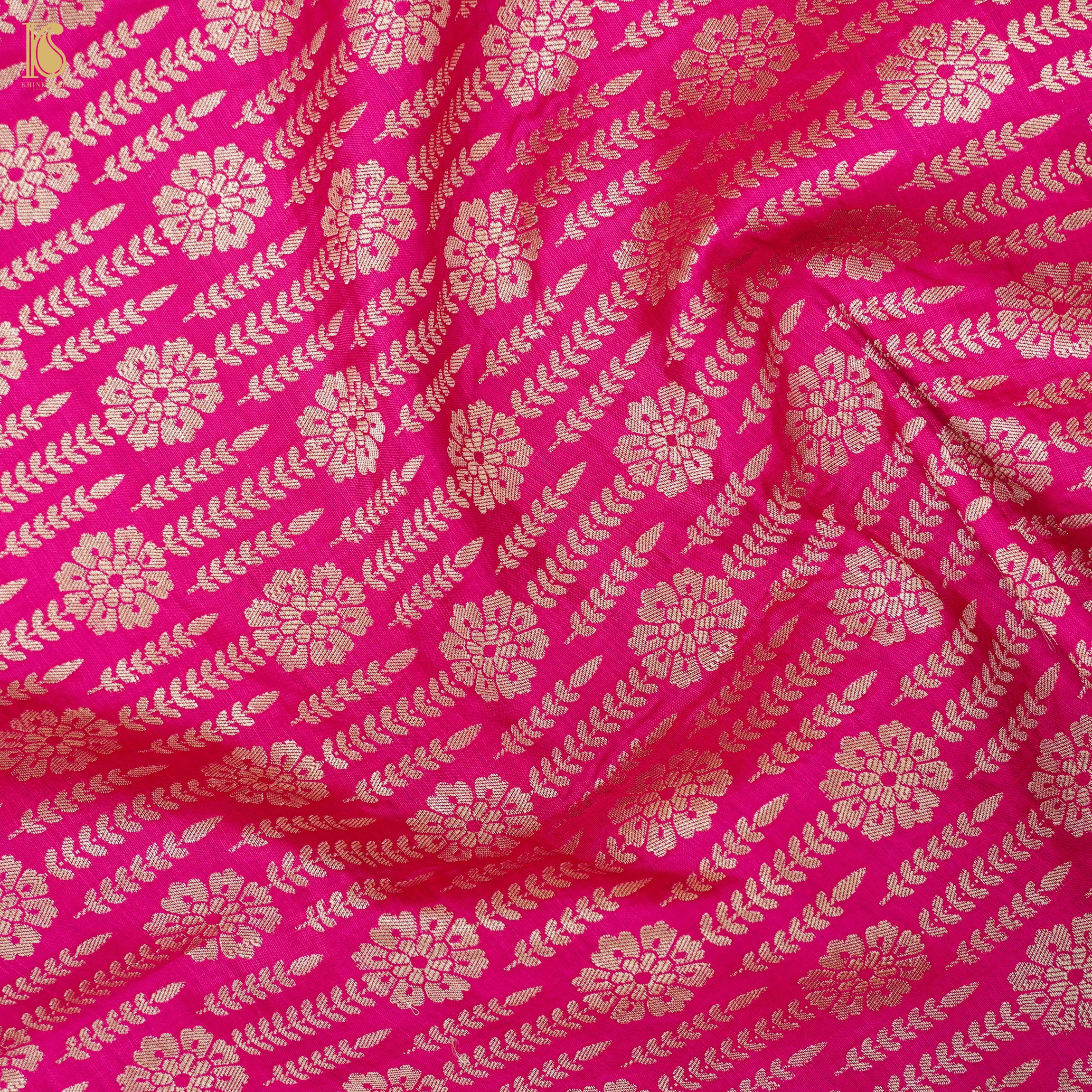 Pink Pure Katan Silk Handloom Banarasi Kalidar Lehenga - Khinkhwab