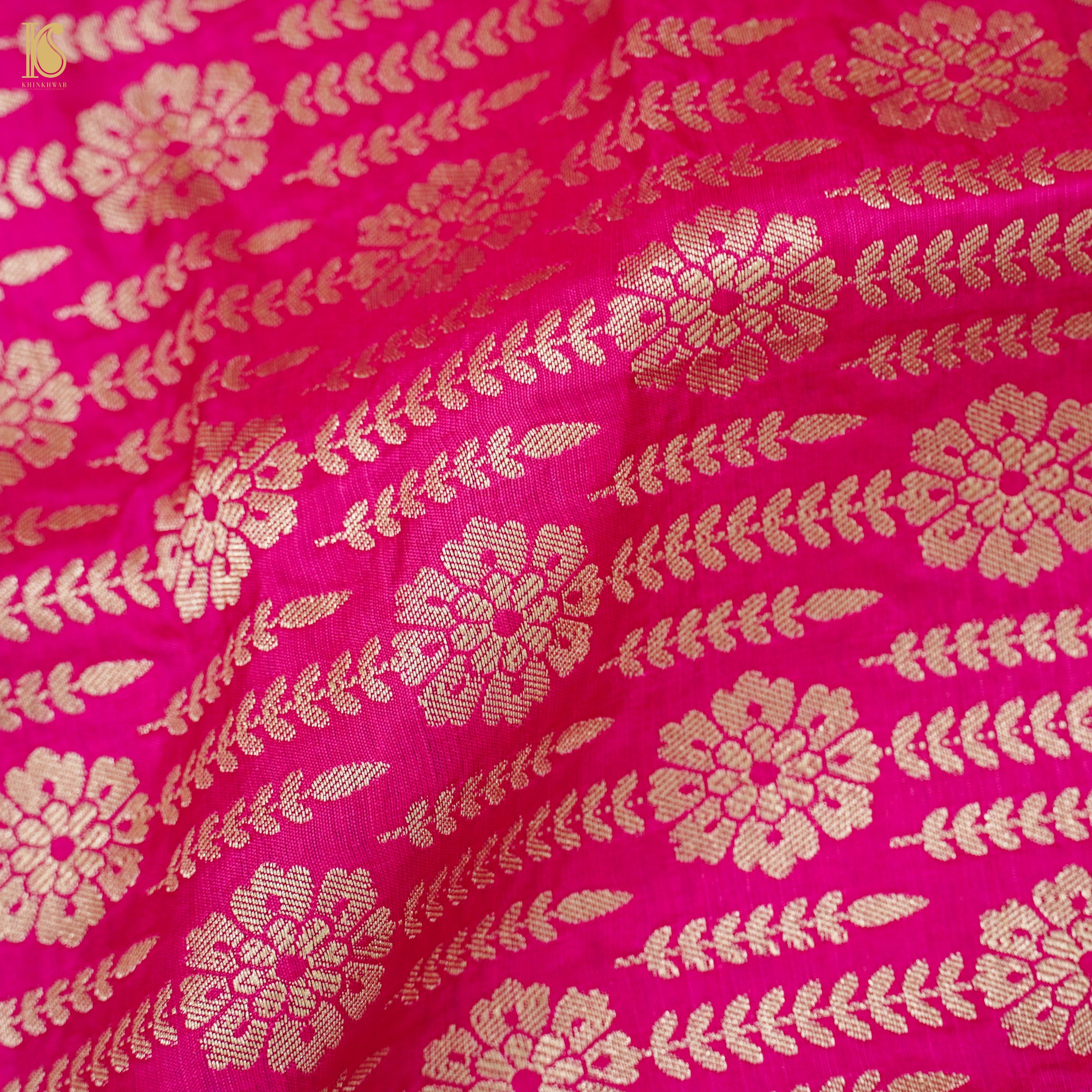 Pink Pure Katan Silk Handloom Banarasi Kalidar Lehenga - Khinkhwab