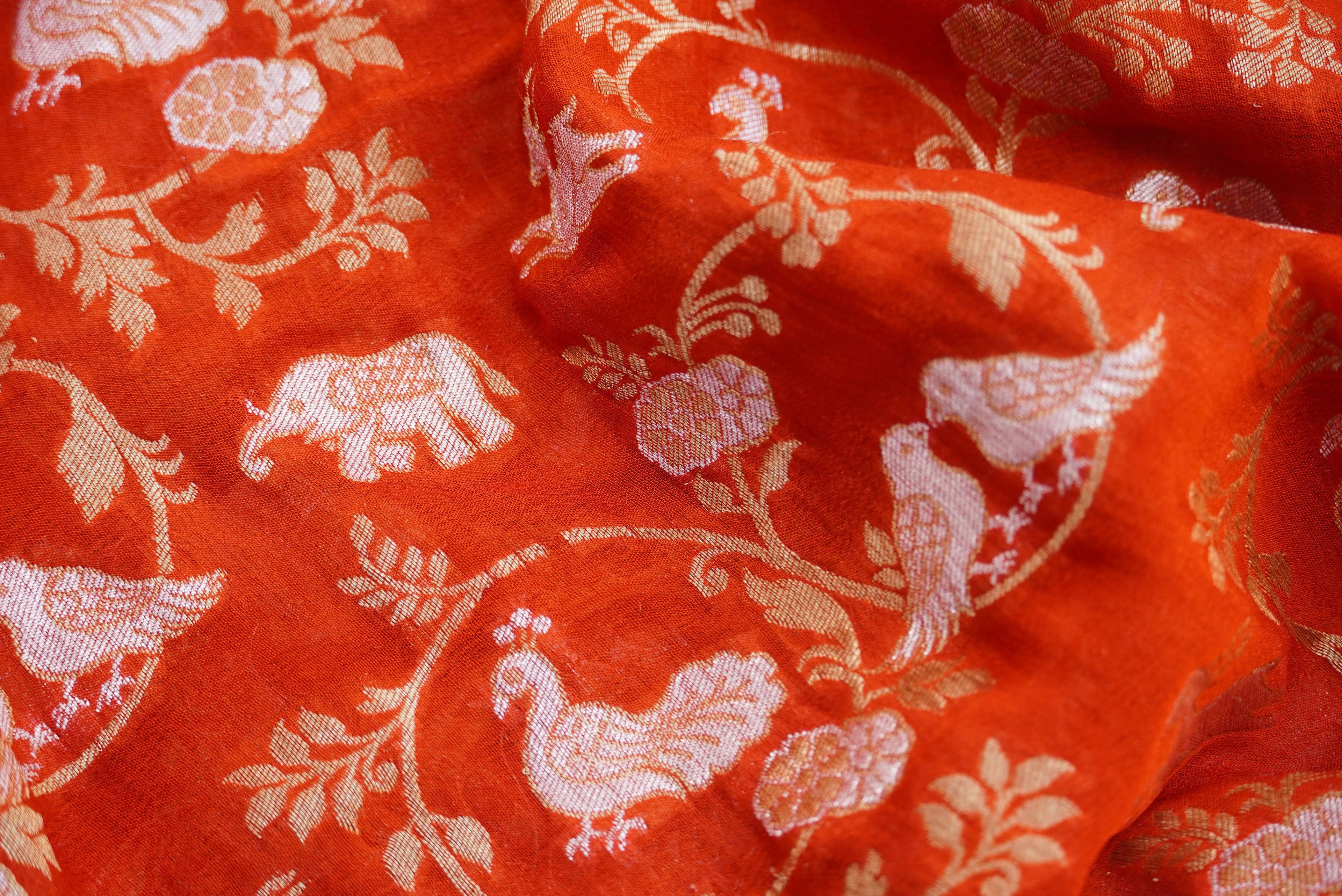 Pure Georgette Shikargah Handwoven Banarasi Dupatta - Khinkhwab