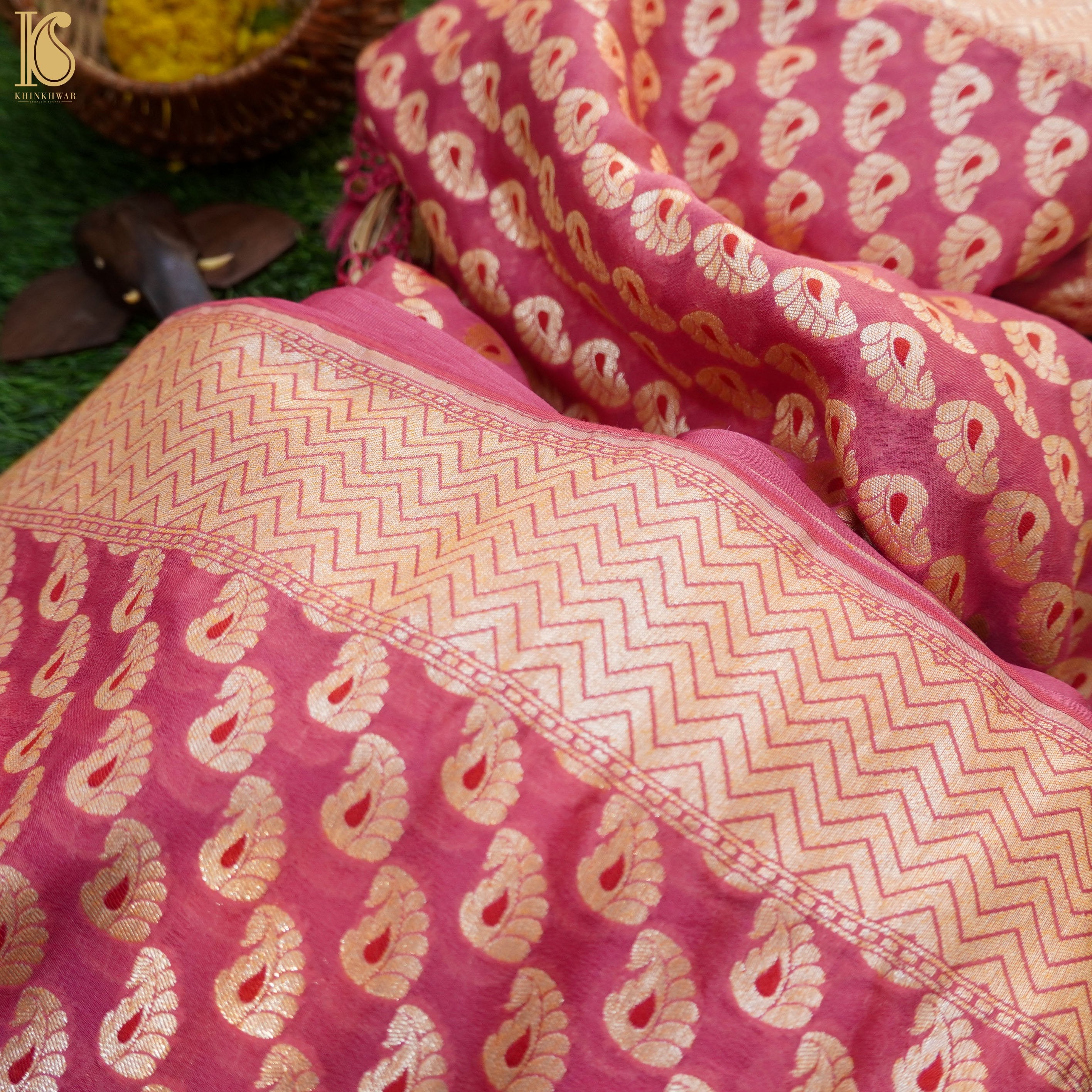 Pure Georgette Handloom Banarasi Saree - Khinkhwab