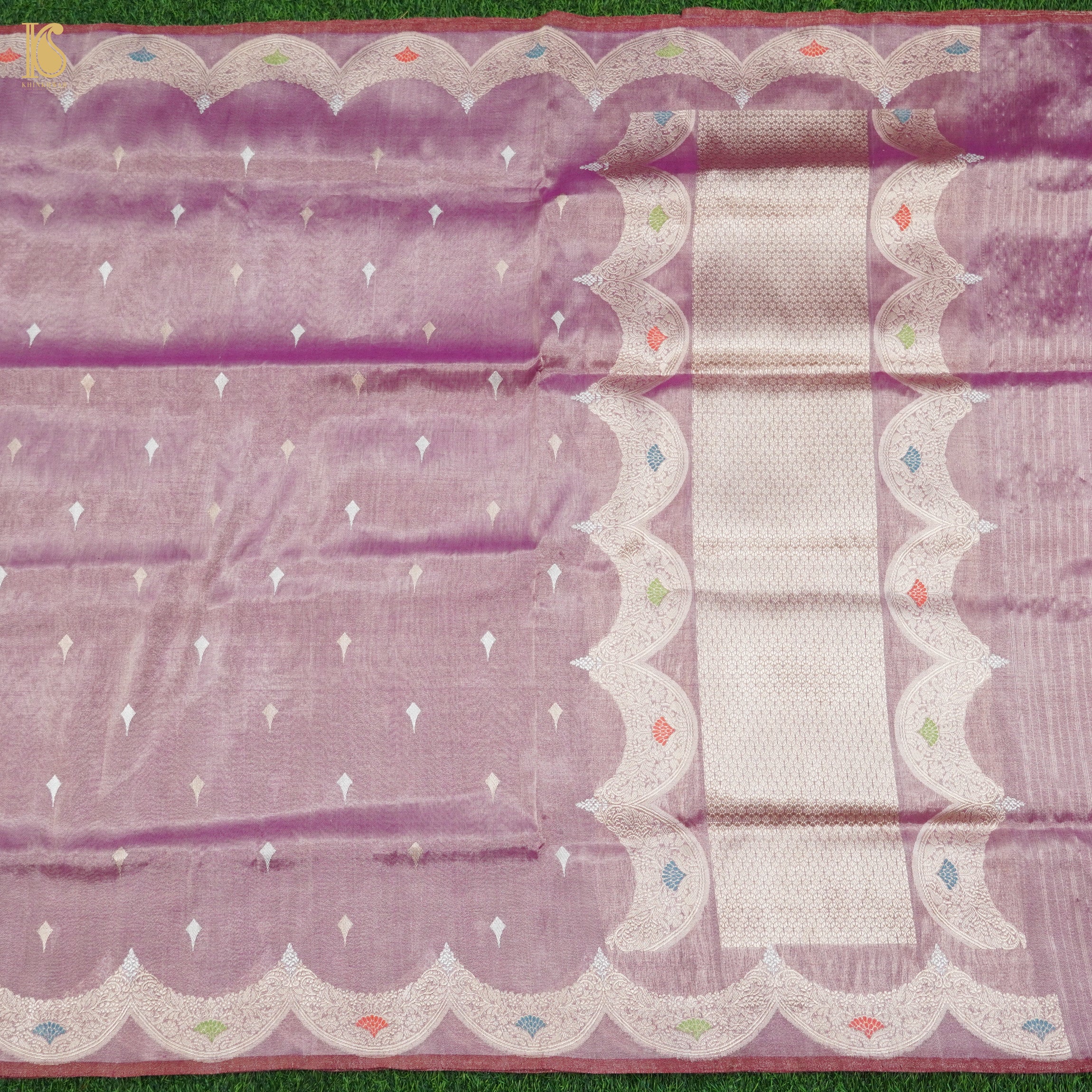 Venus Purple Pure Cotton By Tissue Handloom Banarasi Saree - Khinkhwab