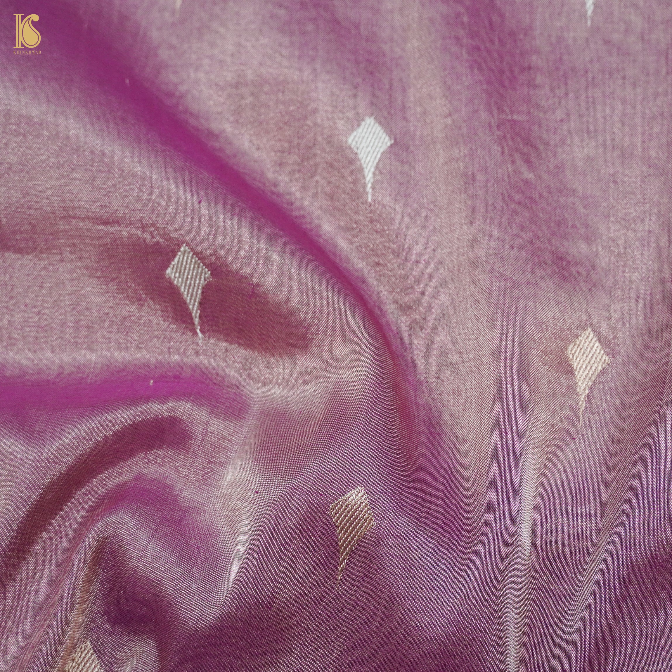 Venus Purple Pure Cotton By Tissue Handloom Banarasi Saree - Khinkhwab