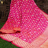 Cerise Pink Pure Katan Silk Handwoven Banarasi Kadwa Peacock Dupatta - Khinkhwab