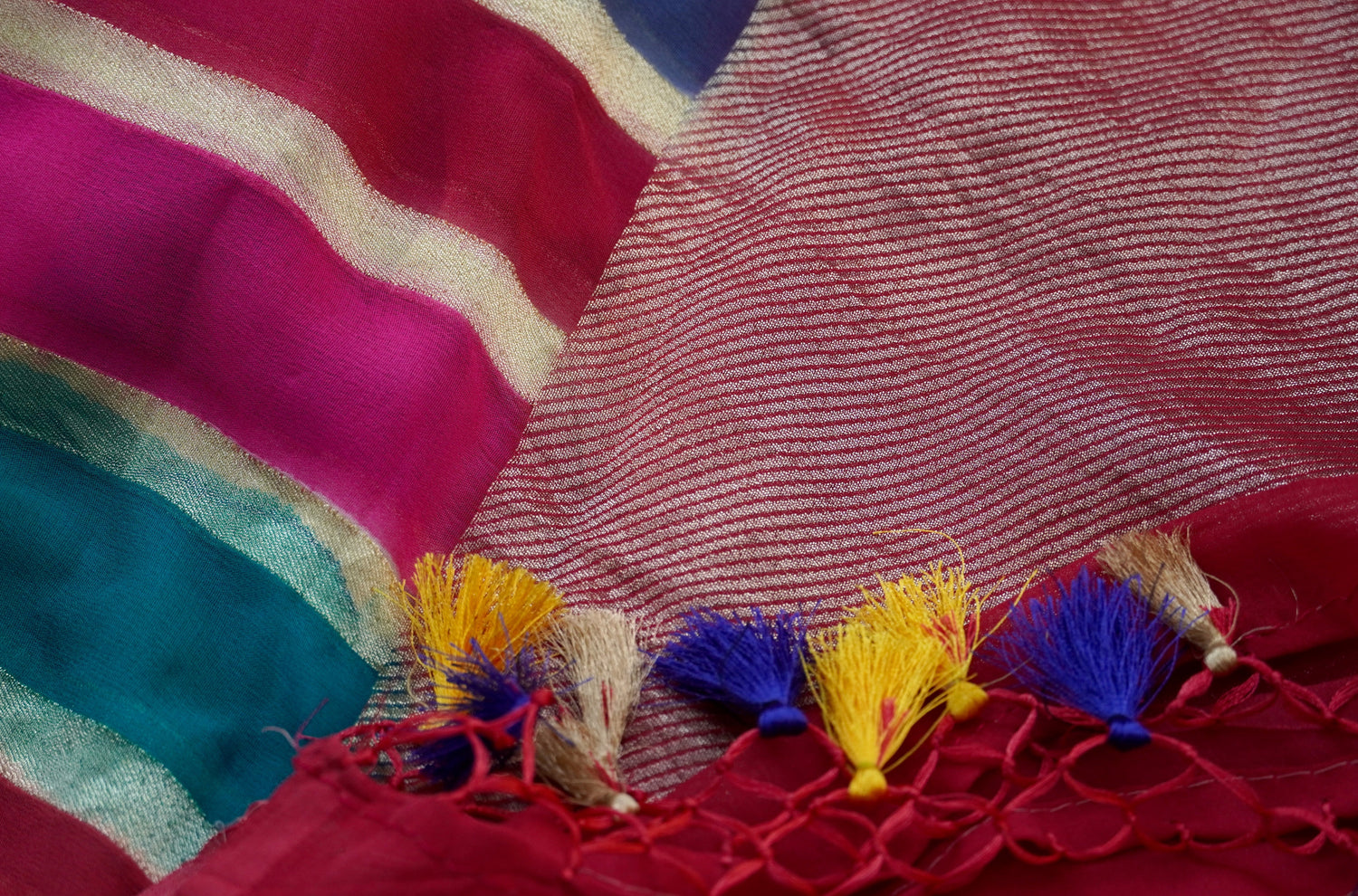 Rangkat Pure Georgette Handloom Banarasi Dupatta - Khinkhwab