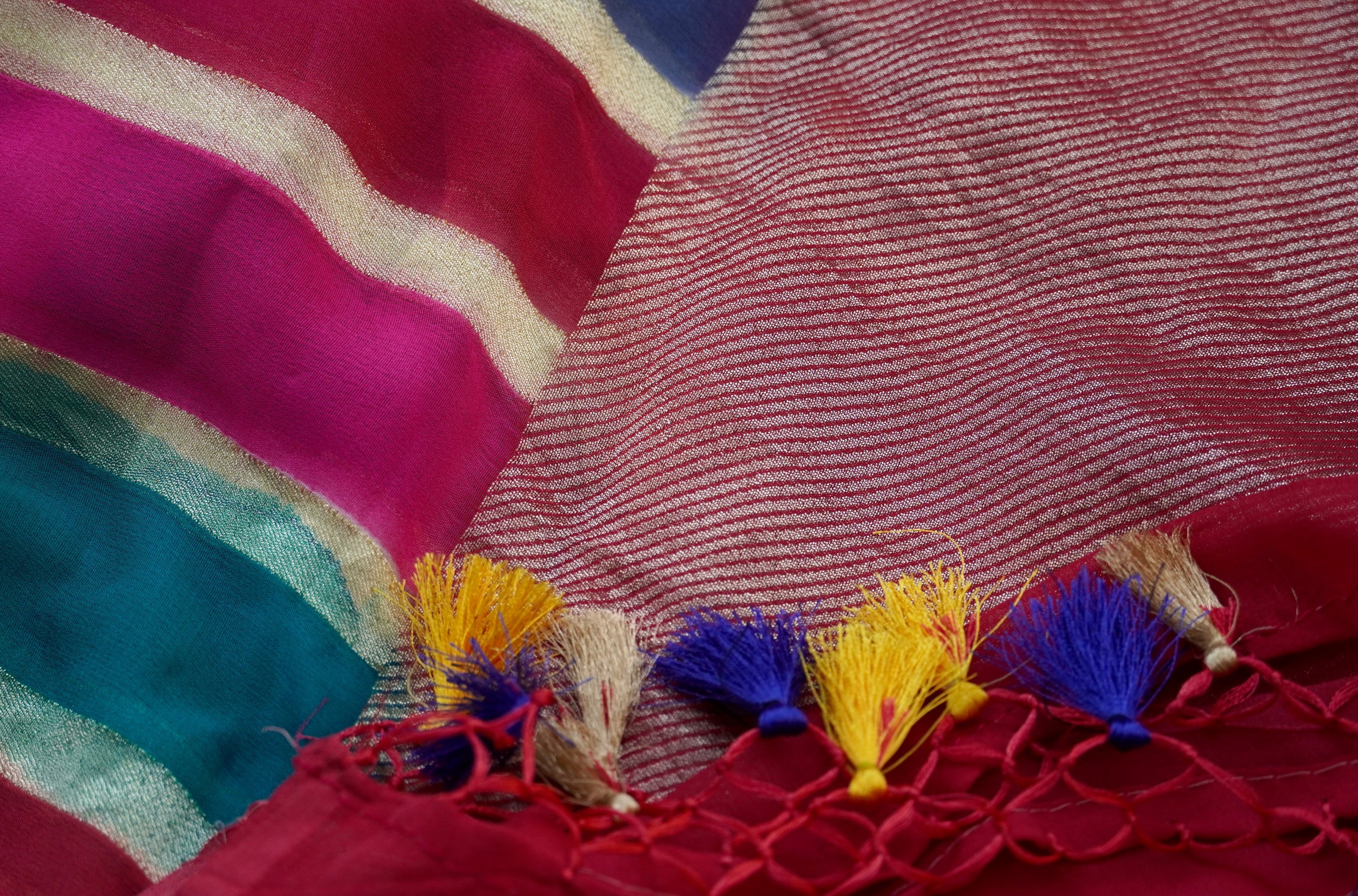 Rangkat Pure Georgette Handloom Banarasi Dupatta - Khinkhwab