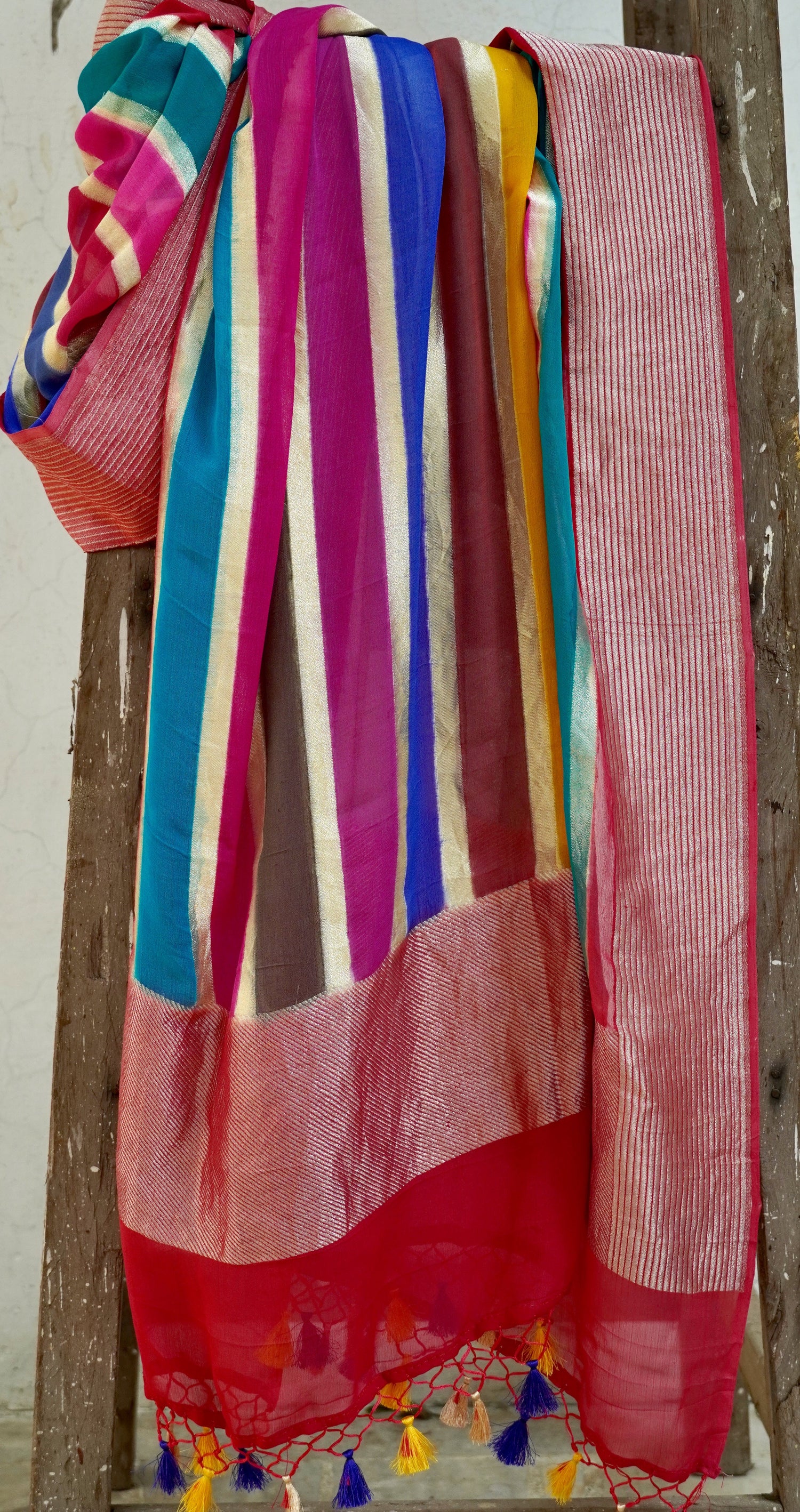 Rangkat Pure Georgette Handloom Banarasi Dupatta - Khinkhwab