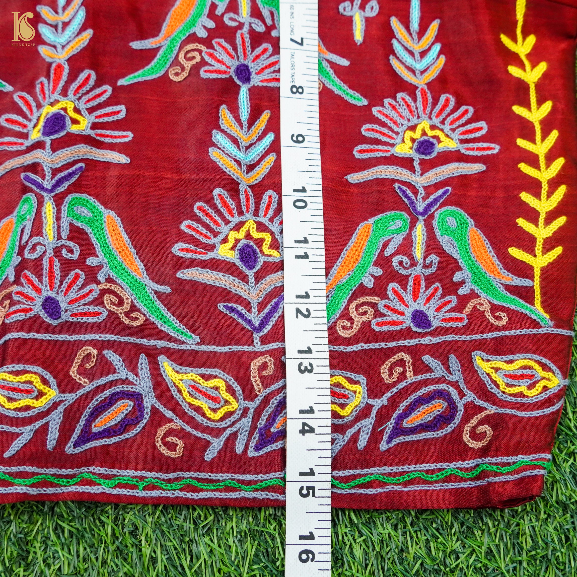 Red Pure Mashru Silk Stitched Blouse with Kutchi Embriodery - Khinkhwab