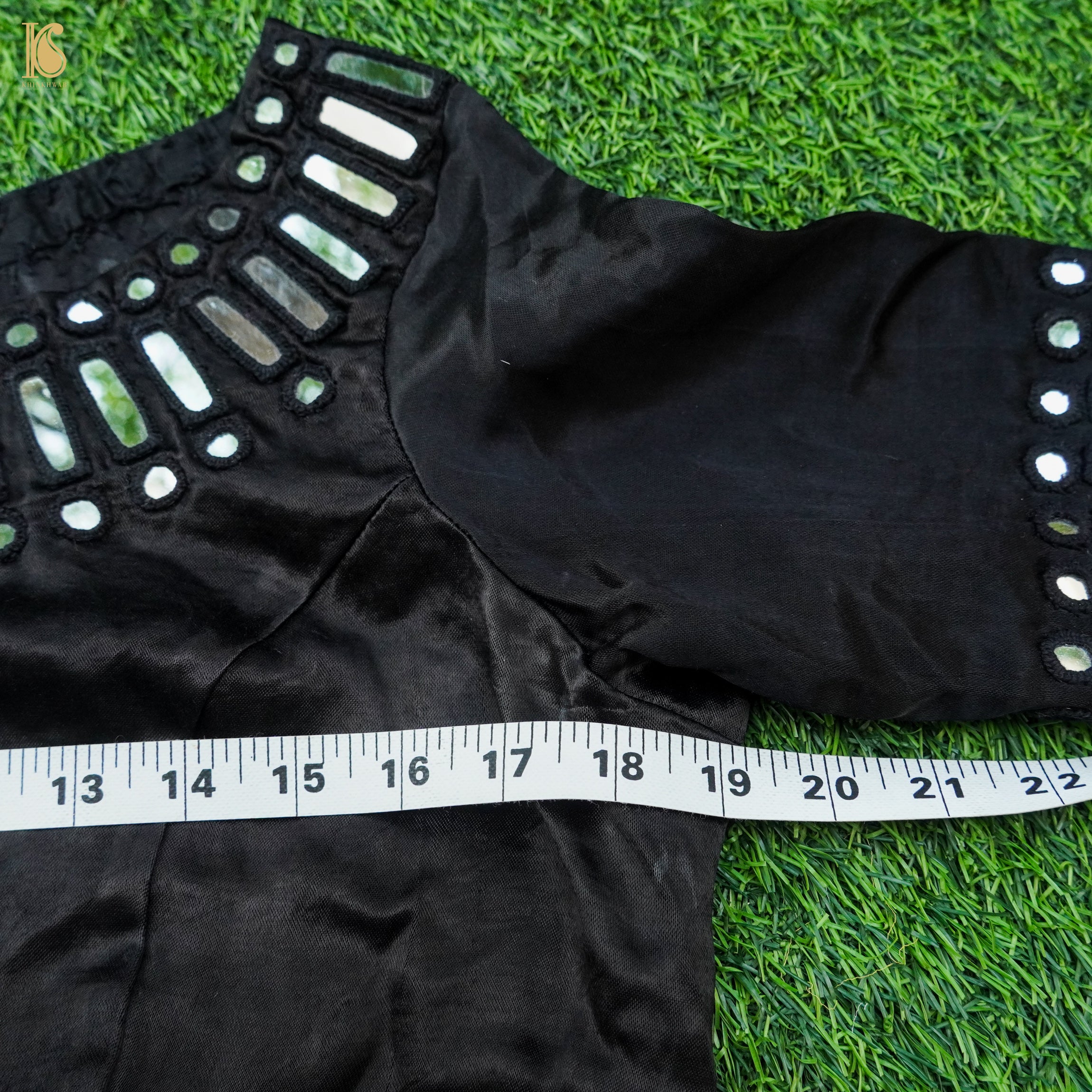 Pure Mashru Silk Stitched Blouse with Mirror Work - Khinkhwab