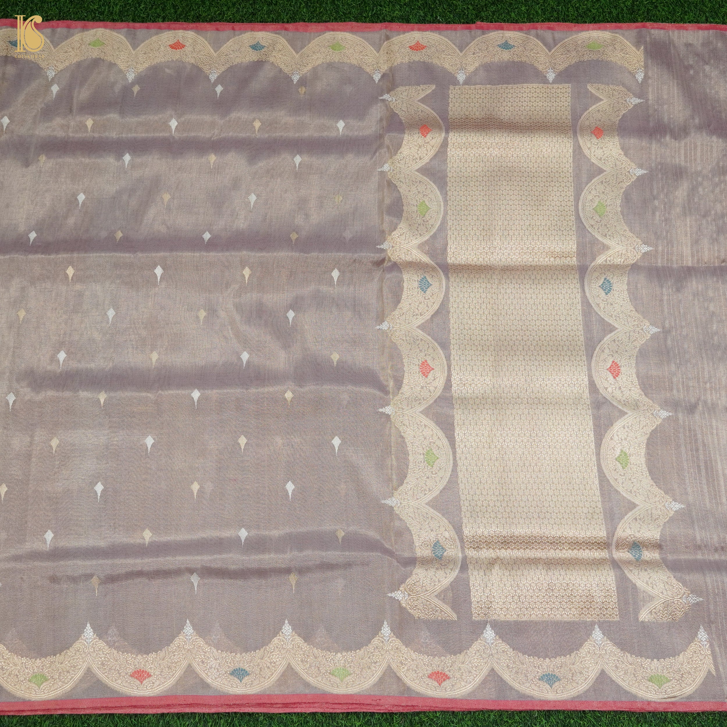 Martini Brown Pure Cotton By Tissue Handloom Banarasi Saree - Khinkhwab