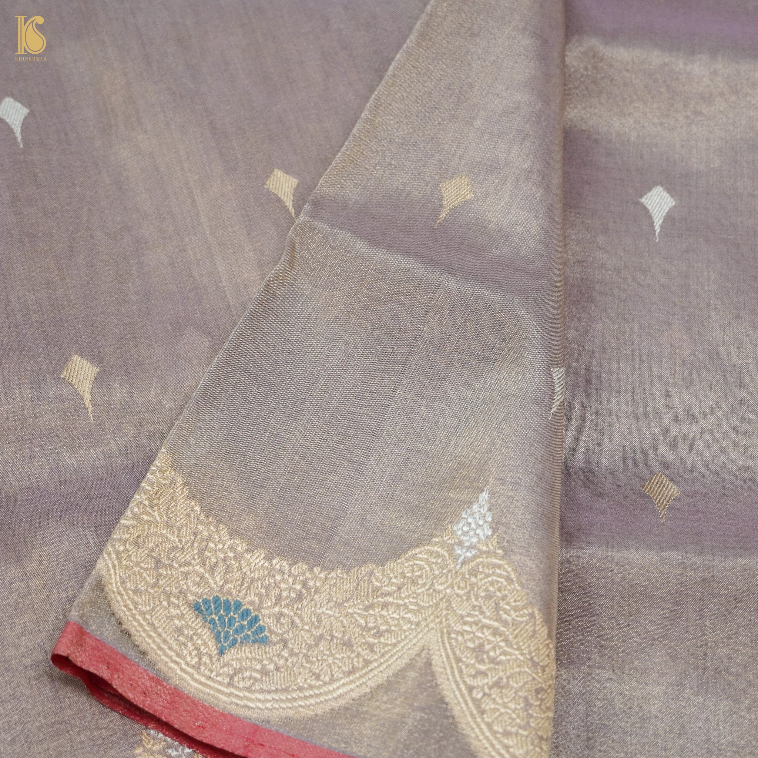 Martini Brown Pure Cotton By Tissue Handloom Banarasi Saree - Khinkhwab
