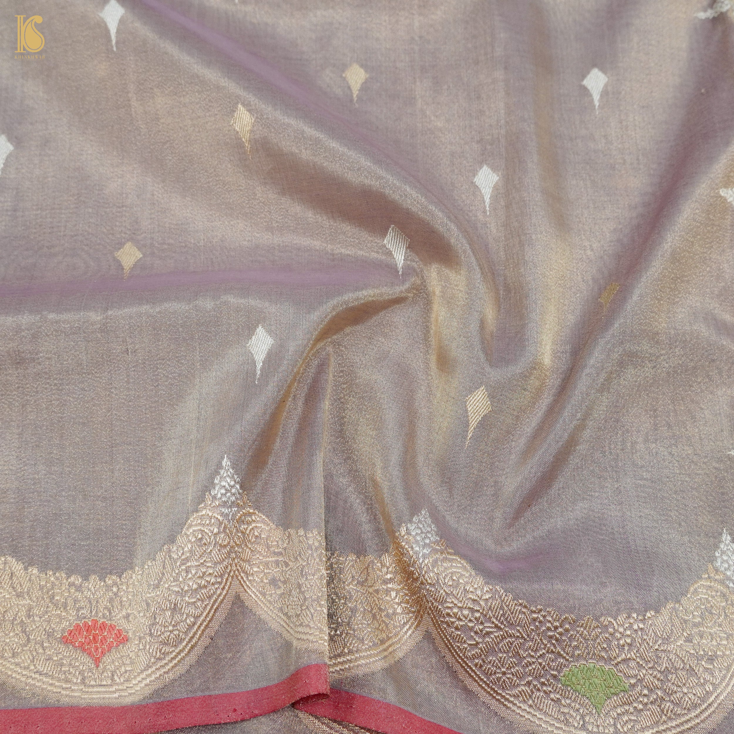 Martini Brown Pure Cotton By Tissue Handloom Banarasi Saree - Khinkhwab