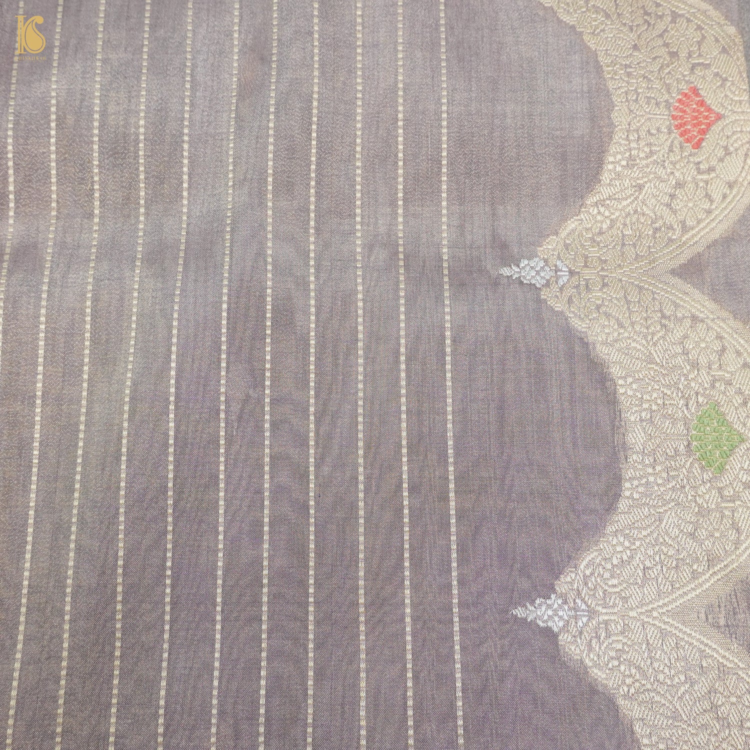 Martini Brown Pure Cotton By Tissue Handloom Banarasi  Saree - Khinkhwab
