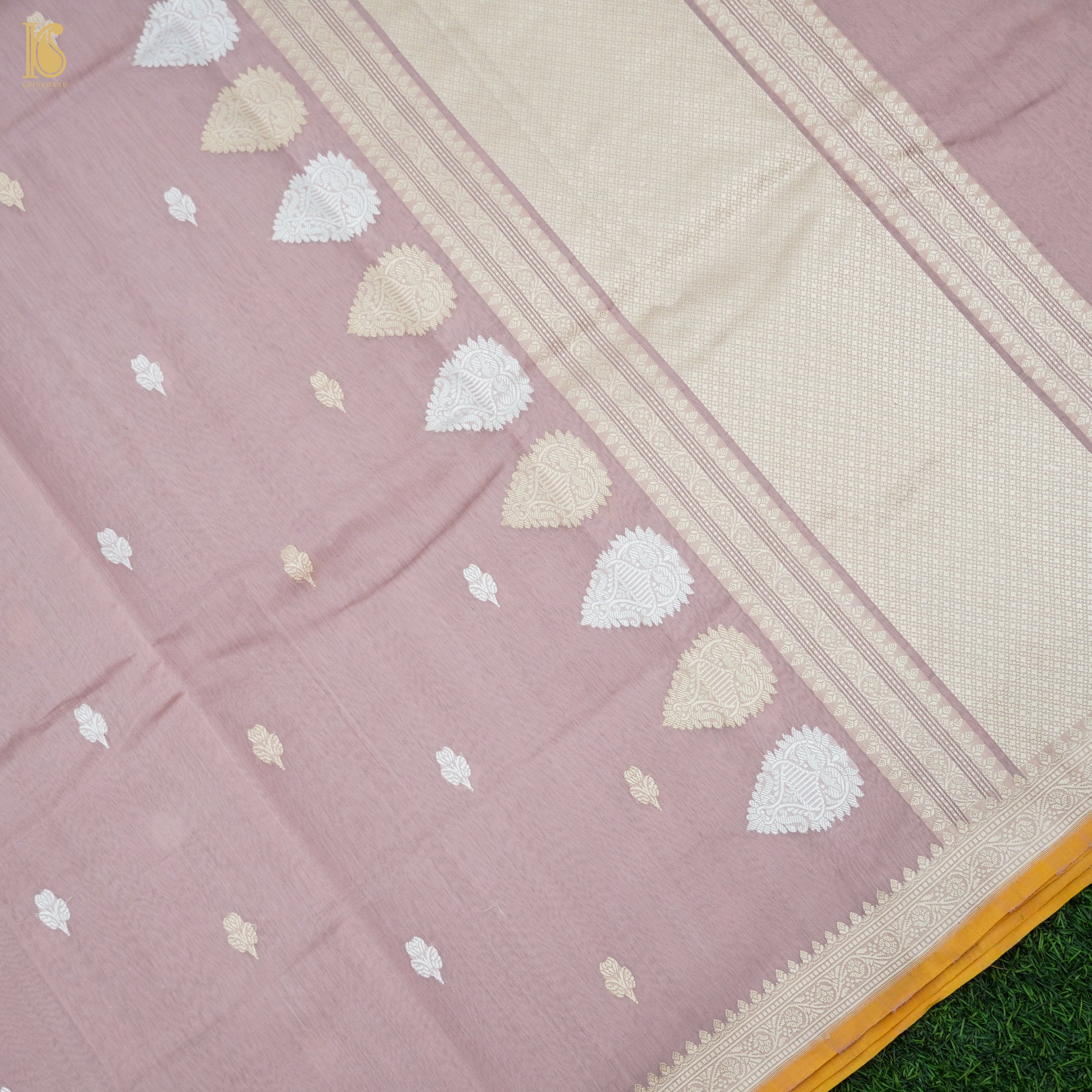 Pink Flare Handloom Banarasi Pure Cotton by Kora Kadwa Saree - Khinkhwab