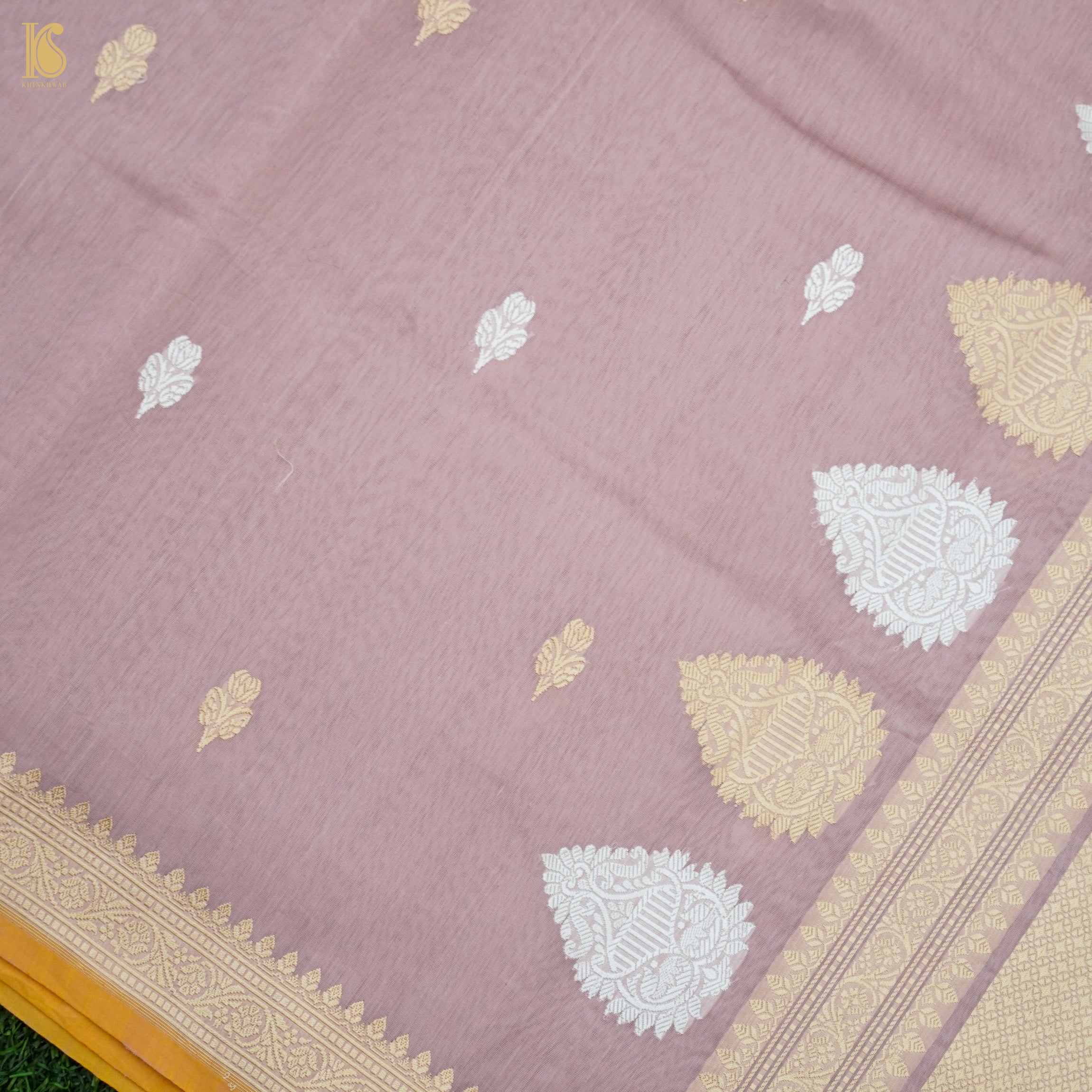 Pink Flare Handloom Banarasi Pure Cotton by Kora Kadwa Saree - Khinkhwab